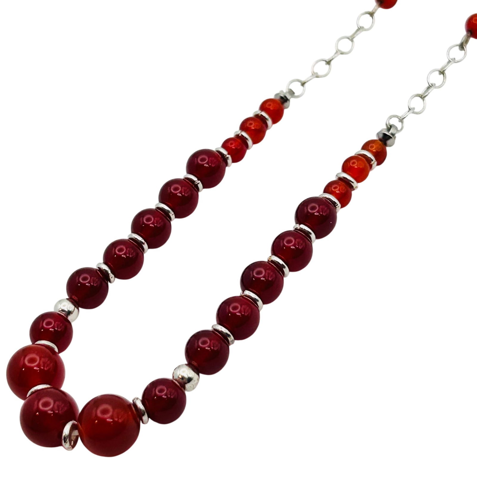 Sterling Carnelian Adjustable Necklace (1 of 7)