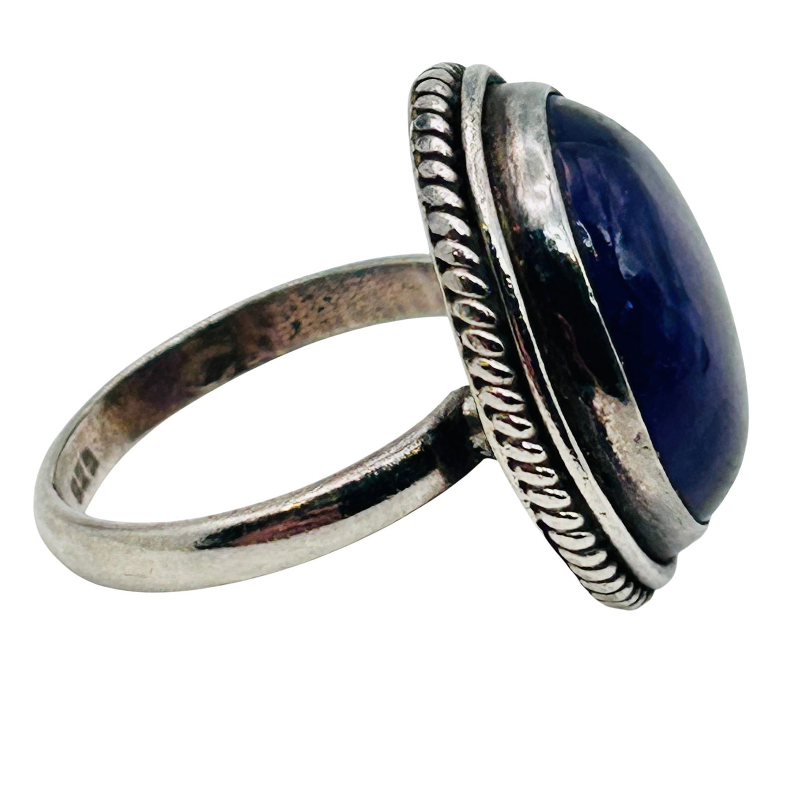 Sterling Amethyst Oval Statement Ring. Size 8.5 - 5