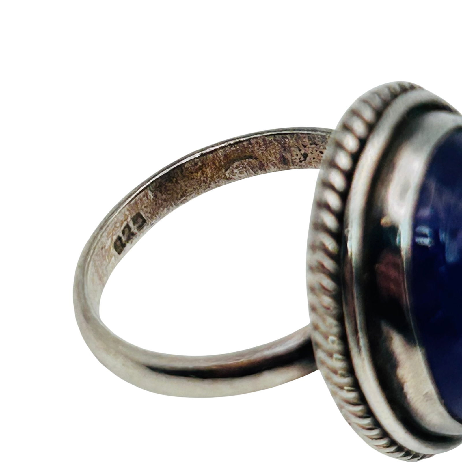 Sterling Amethyst Oval Statement Ring. Size 8.5 - 6