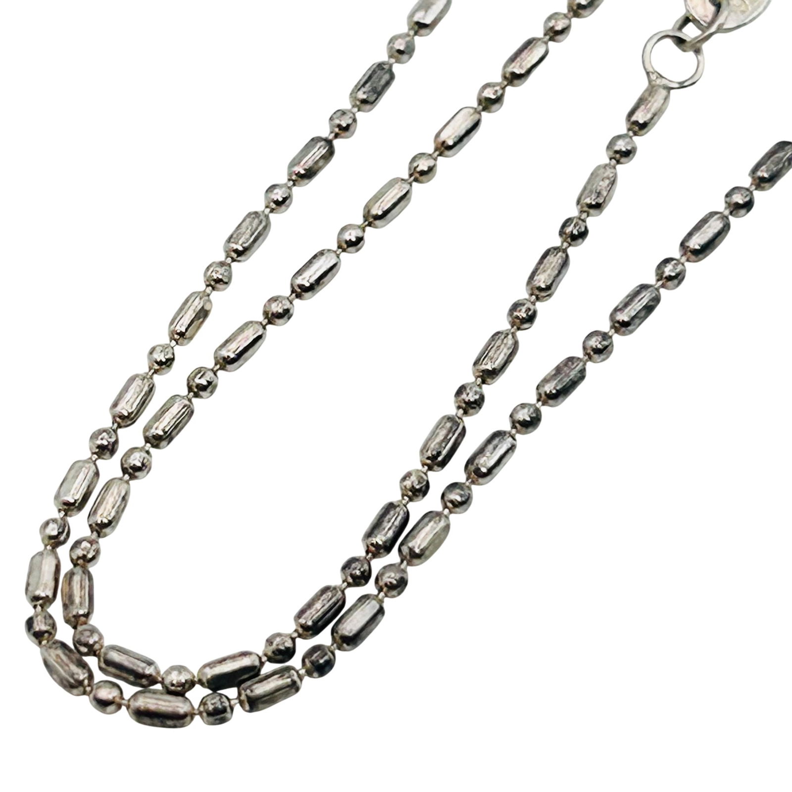 GACI Sterling Bead Chain Necklace: GACI Sterling bead chain necklace. 2.90g