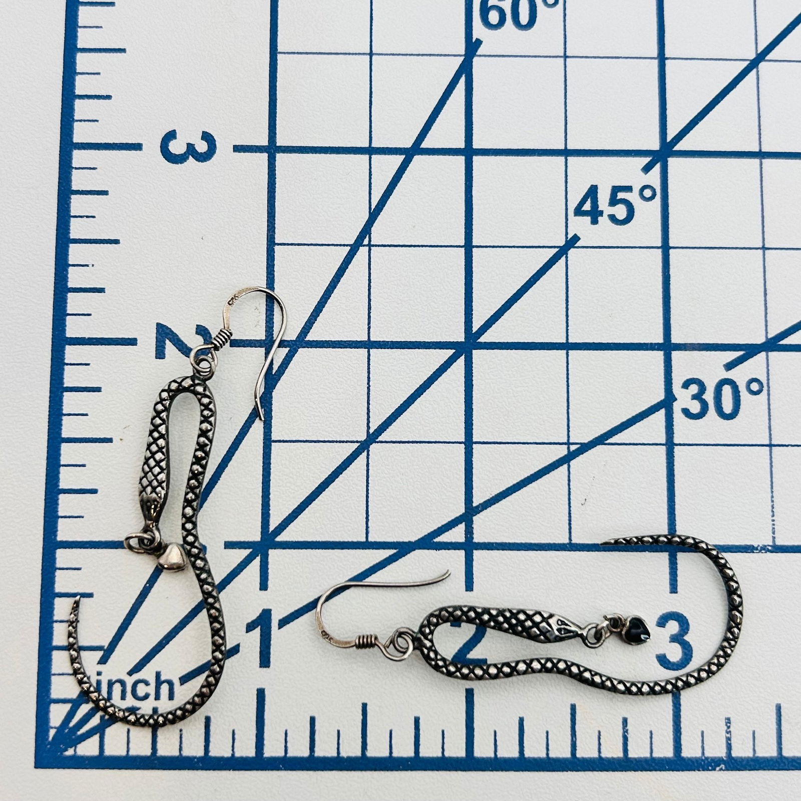 Sterling Snake Hook Back Earrings - 2