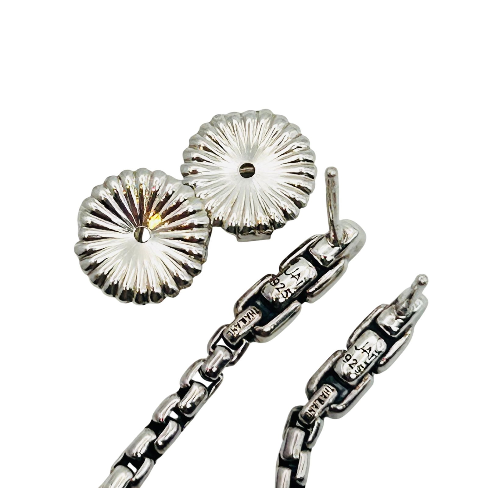 JAI Sterling Box Chain Dangle Stud Earrings - 6