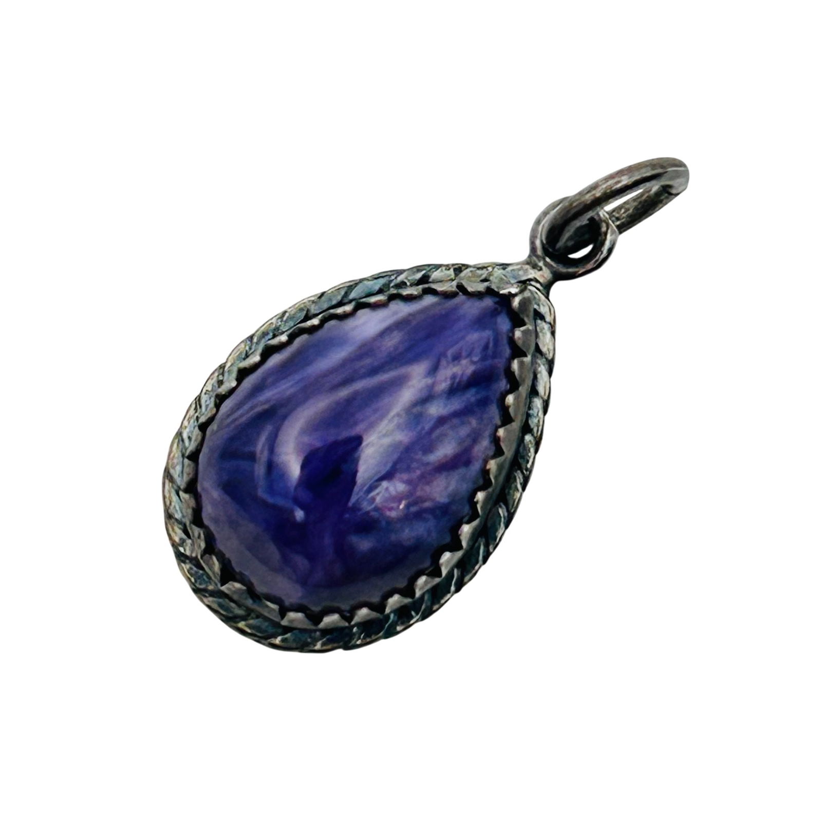 Sterling Charoite Teardrop Pendant (1 of 5)