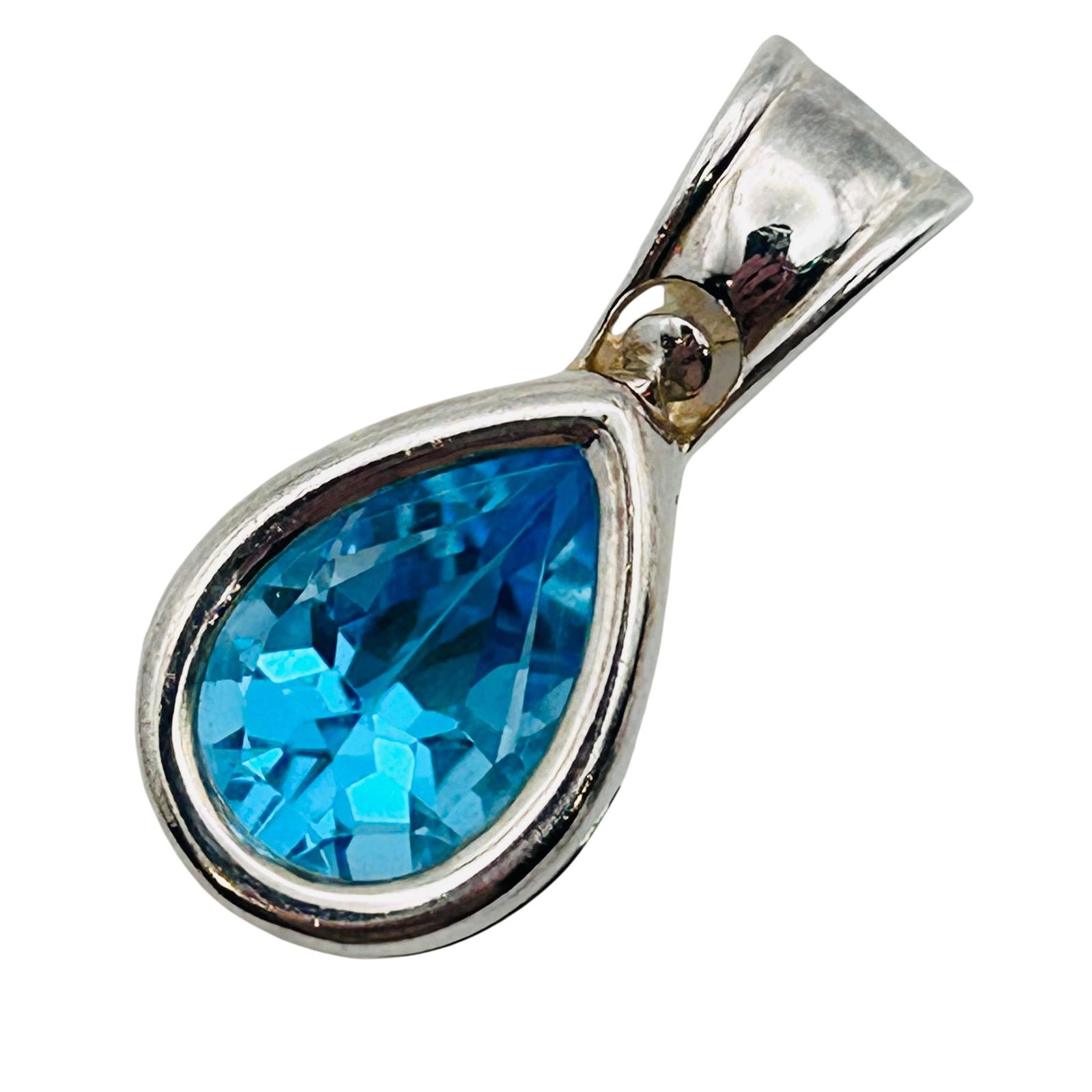 CID Sterling Topaz Teardrop Pendant: CID Sterling topaz Teardrop pendant. 5.00g