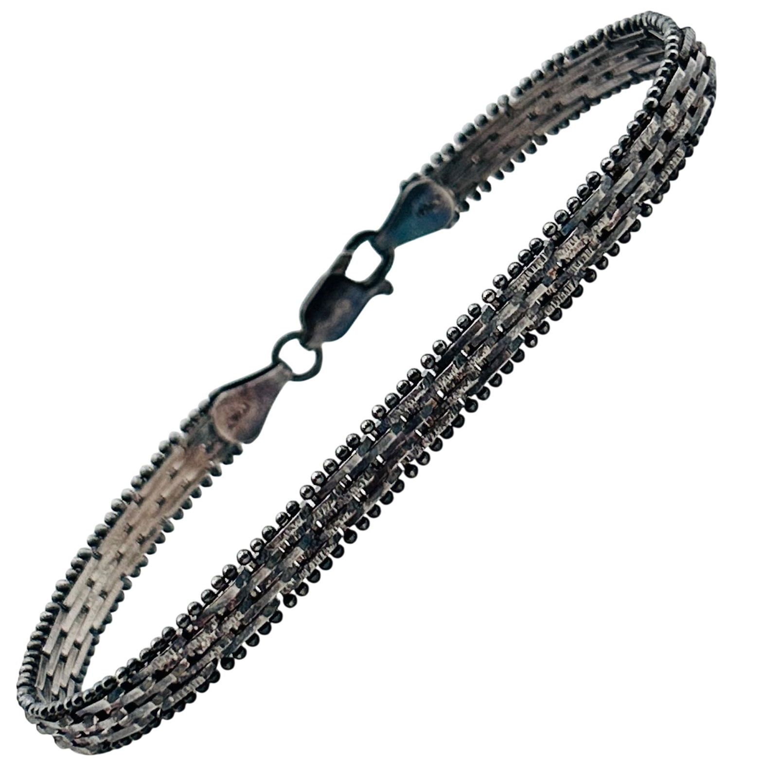 Italy Sterling Flat Chain Bracelet: Italy sterling flat chain bracelet. 10.60g