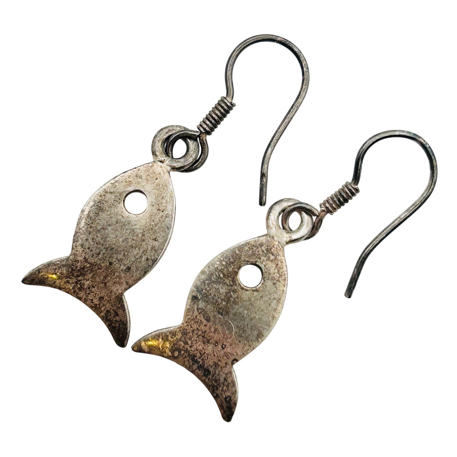 Mexico Sterling Fish Hook Back Earrings: Mexico Sterling fish hook back earrings. 6.40g