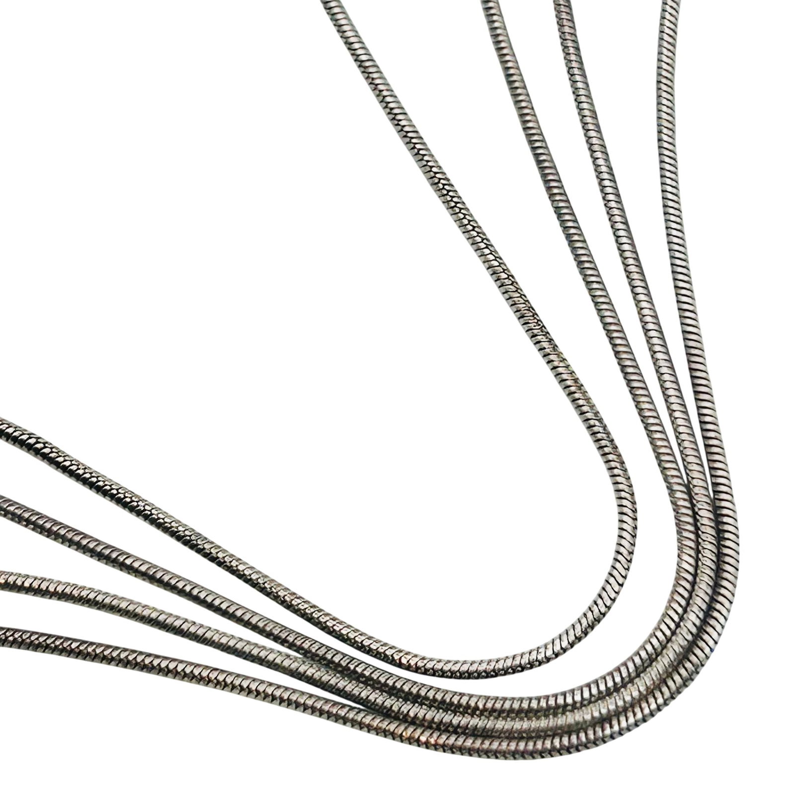 Sterling Round Snake Chain Necklace: Sterling round snake chain necklace. 5.20g