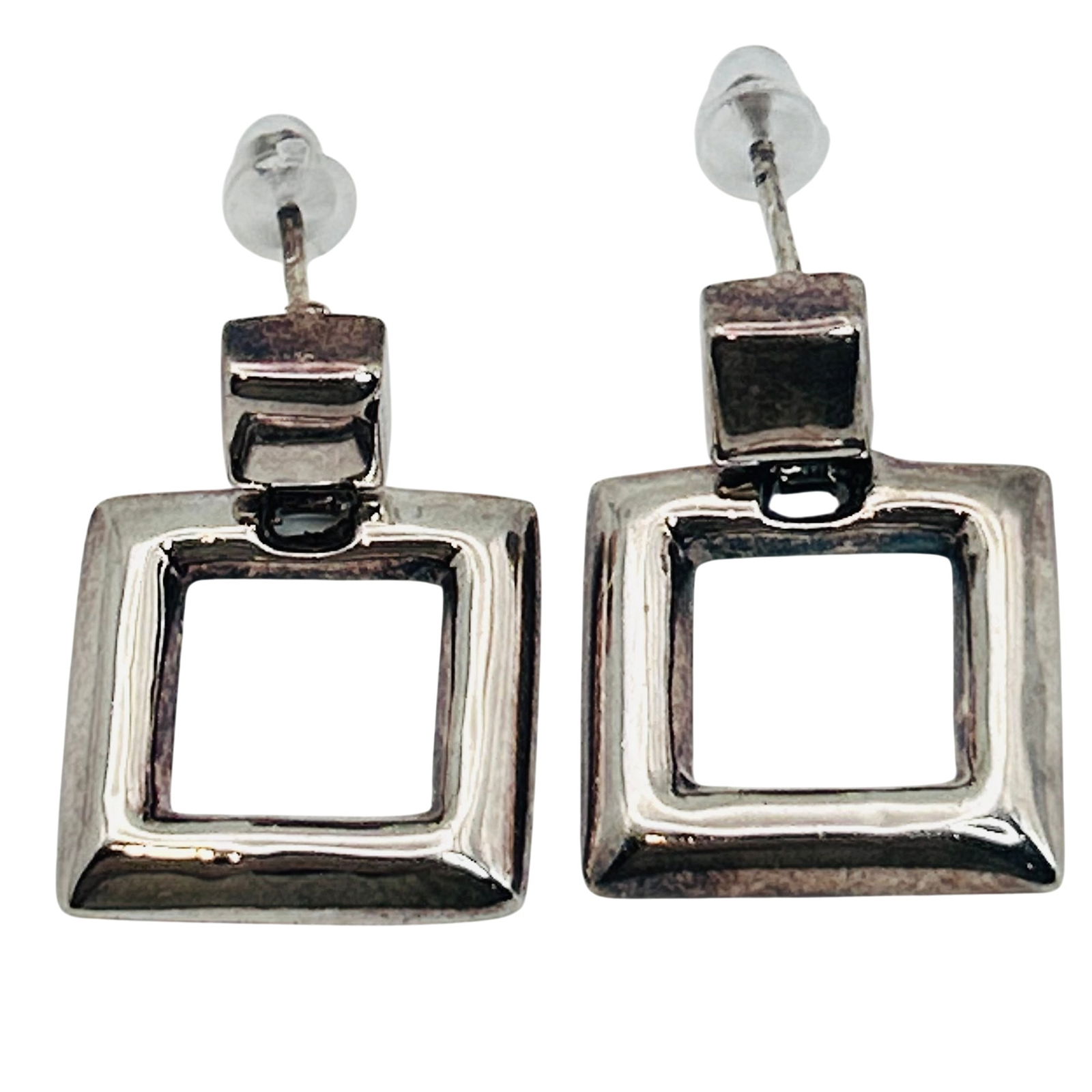 CW Sterling Square Cut Out Earrings (1 of 6)