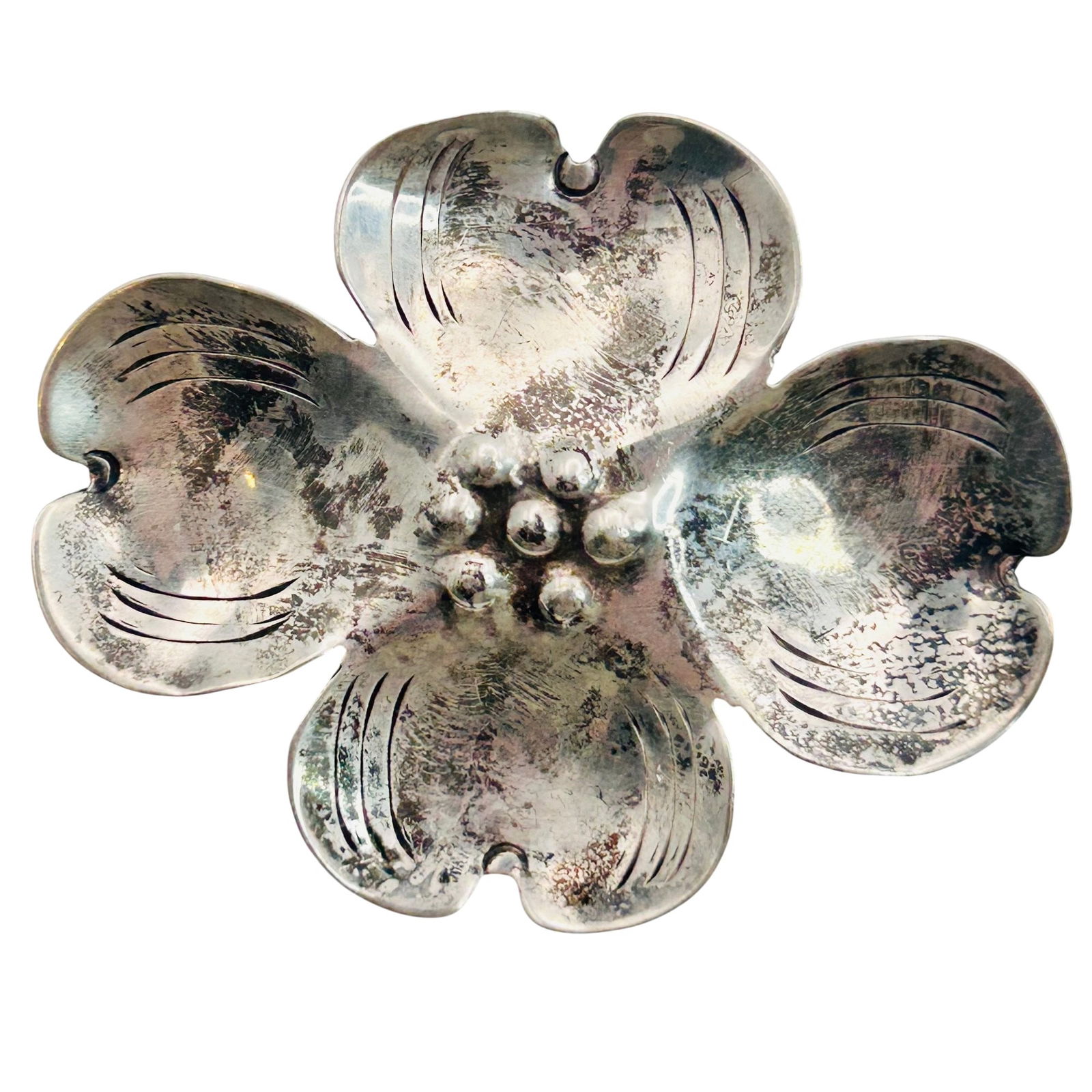 Handmade Sterling Southwest Flower Brooch: Handmade Sterling southwest flower brooch. 8.40g