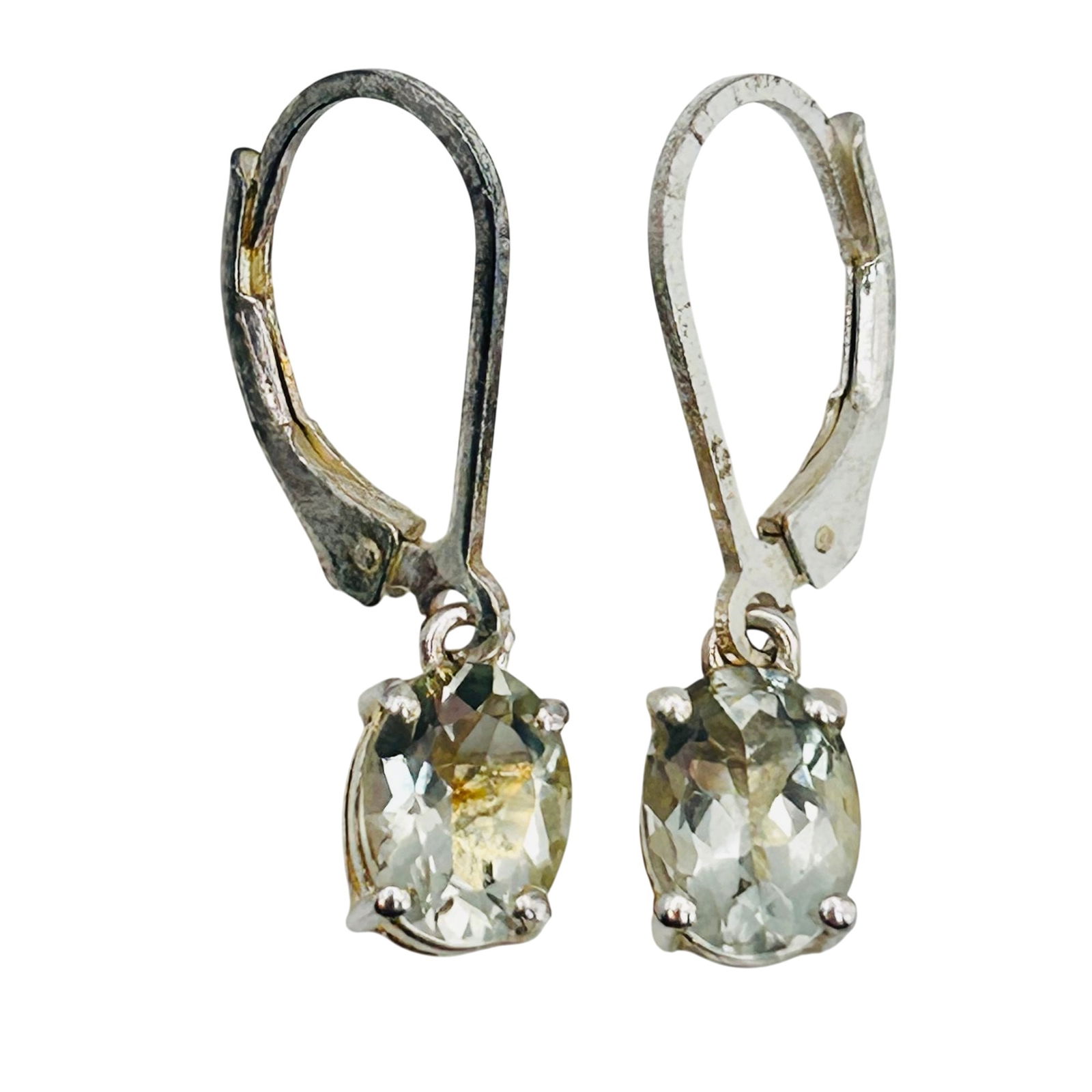 Sterling Aqua Jacket Earrings: Sterling aqua jacket earrings. 2.20 g.