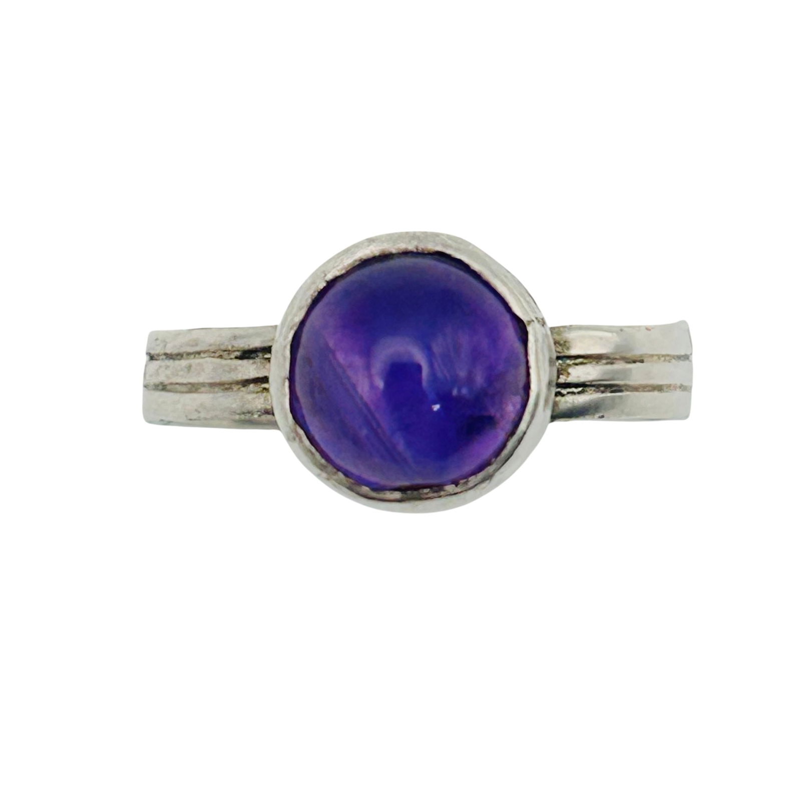 Sterling Amethyst Round Ring. Size 7 (1 of 8)