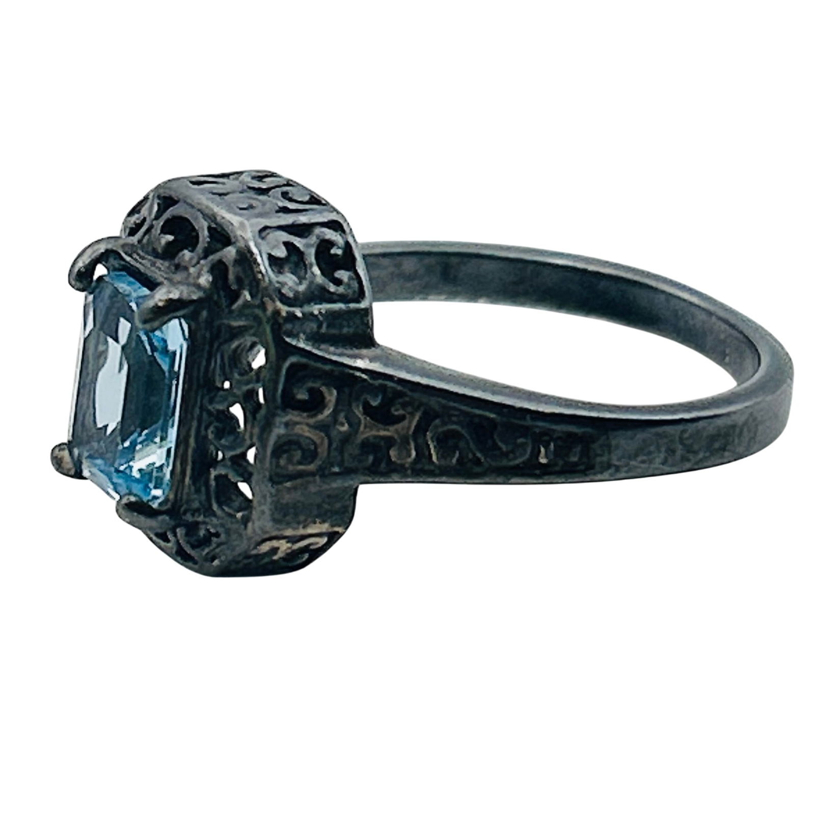 Sterling Topaz Statement Ring. Size 9 - 5