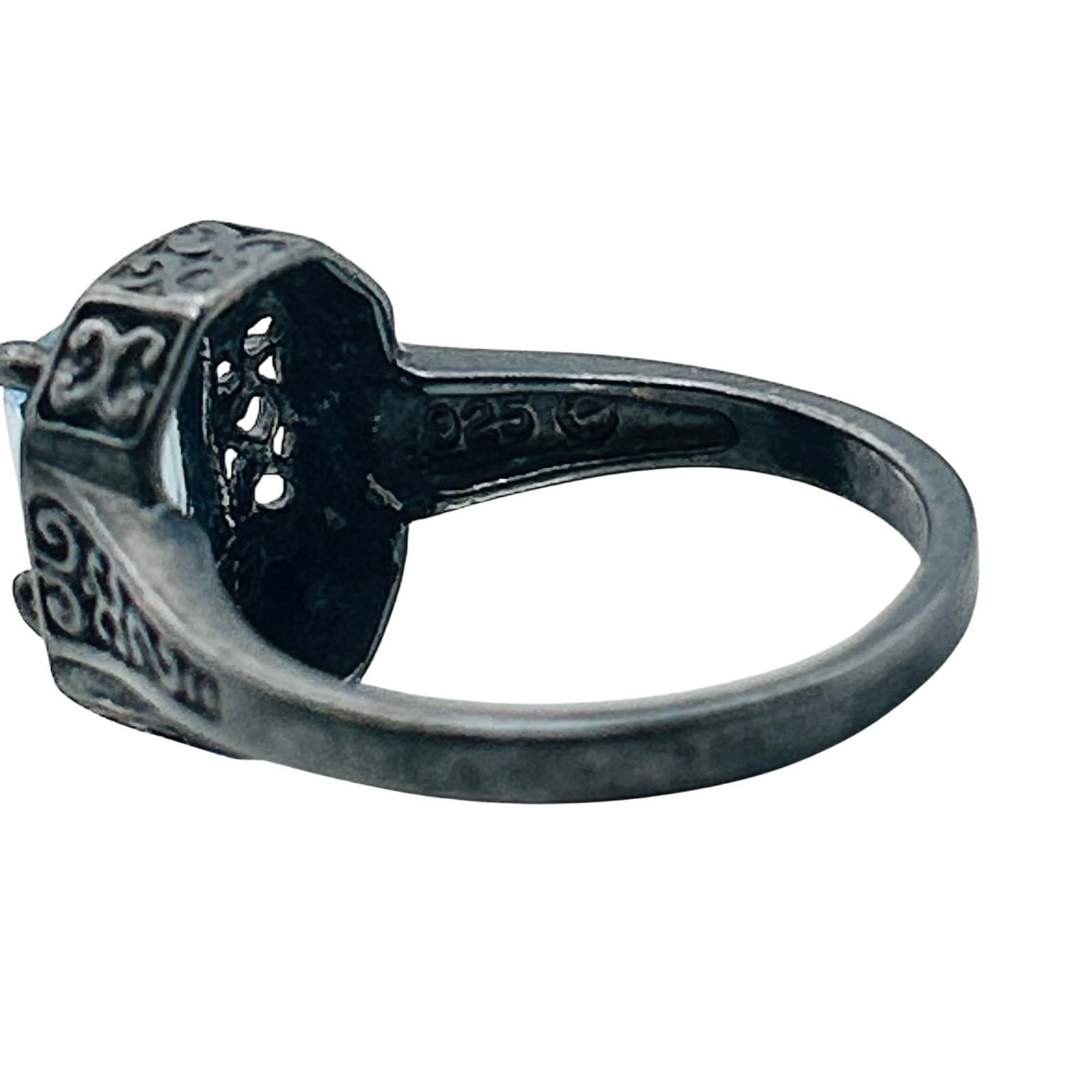 Sterling Topaz Statement Ring. Size 9 - 7