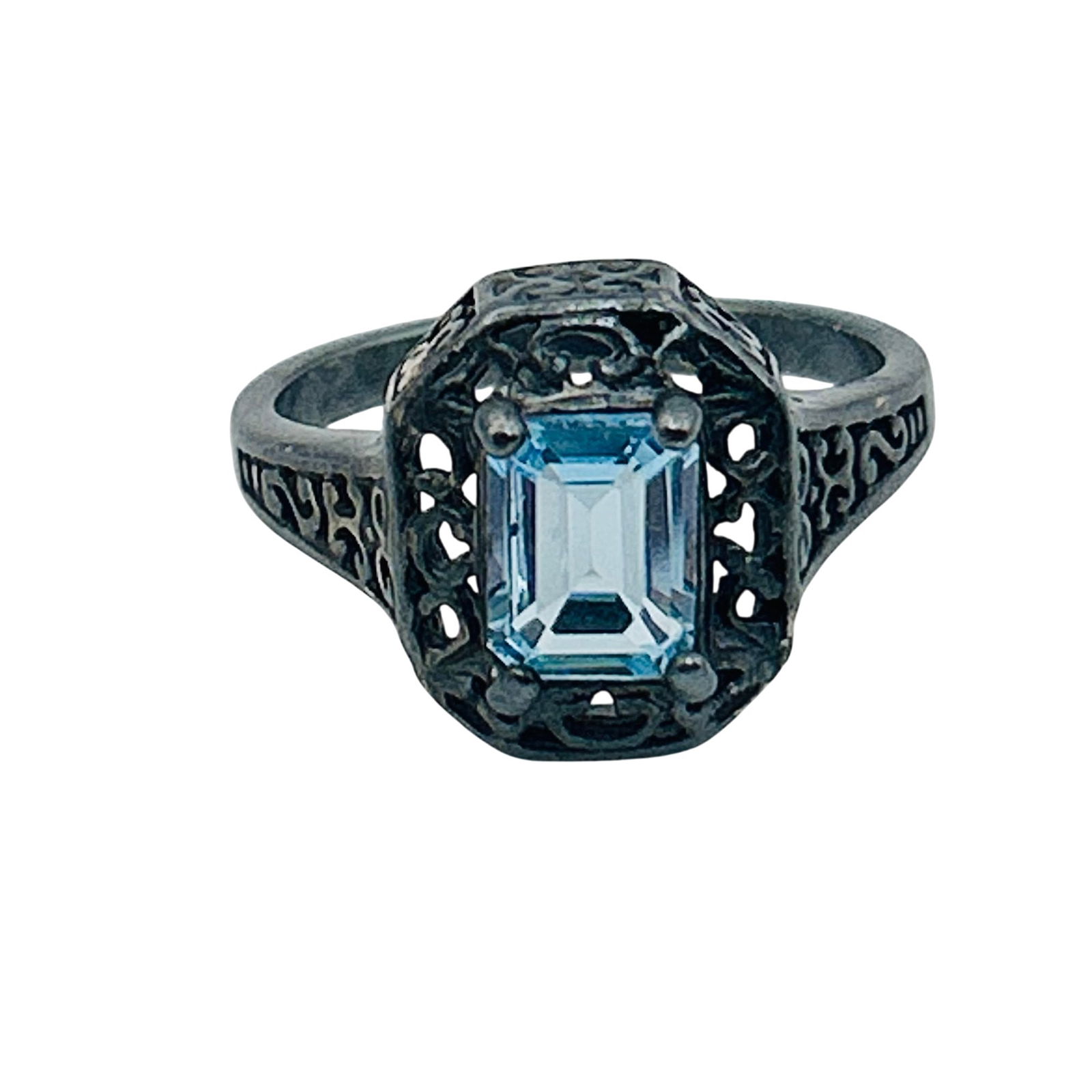 Sterling Topaz Statement Ring. Size 9 - 8