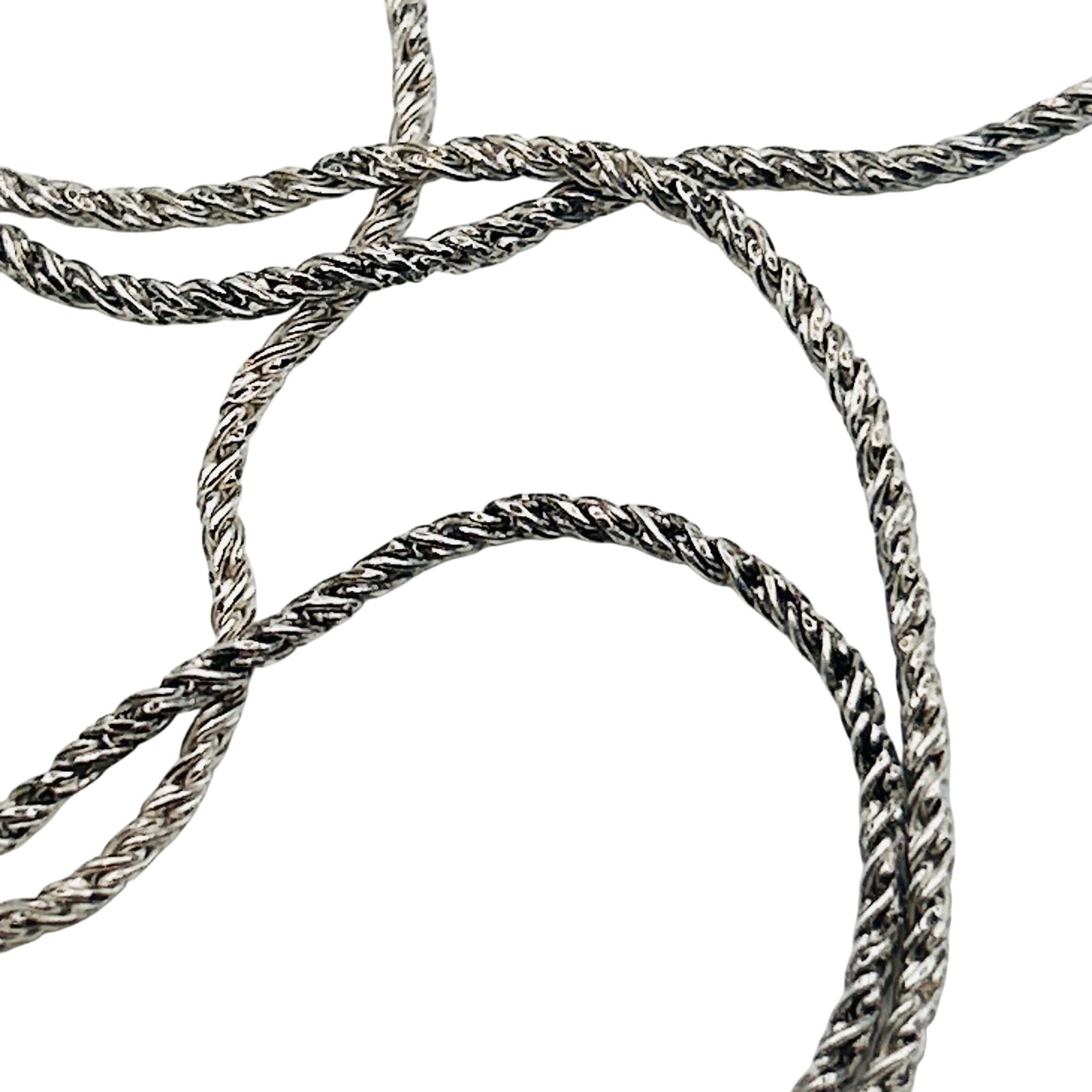 ATI Italy Sterling Round Rope Chain Necklace: ATI Italy Sterling round rope chain necklace. 4.10 g.