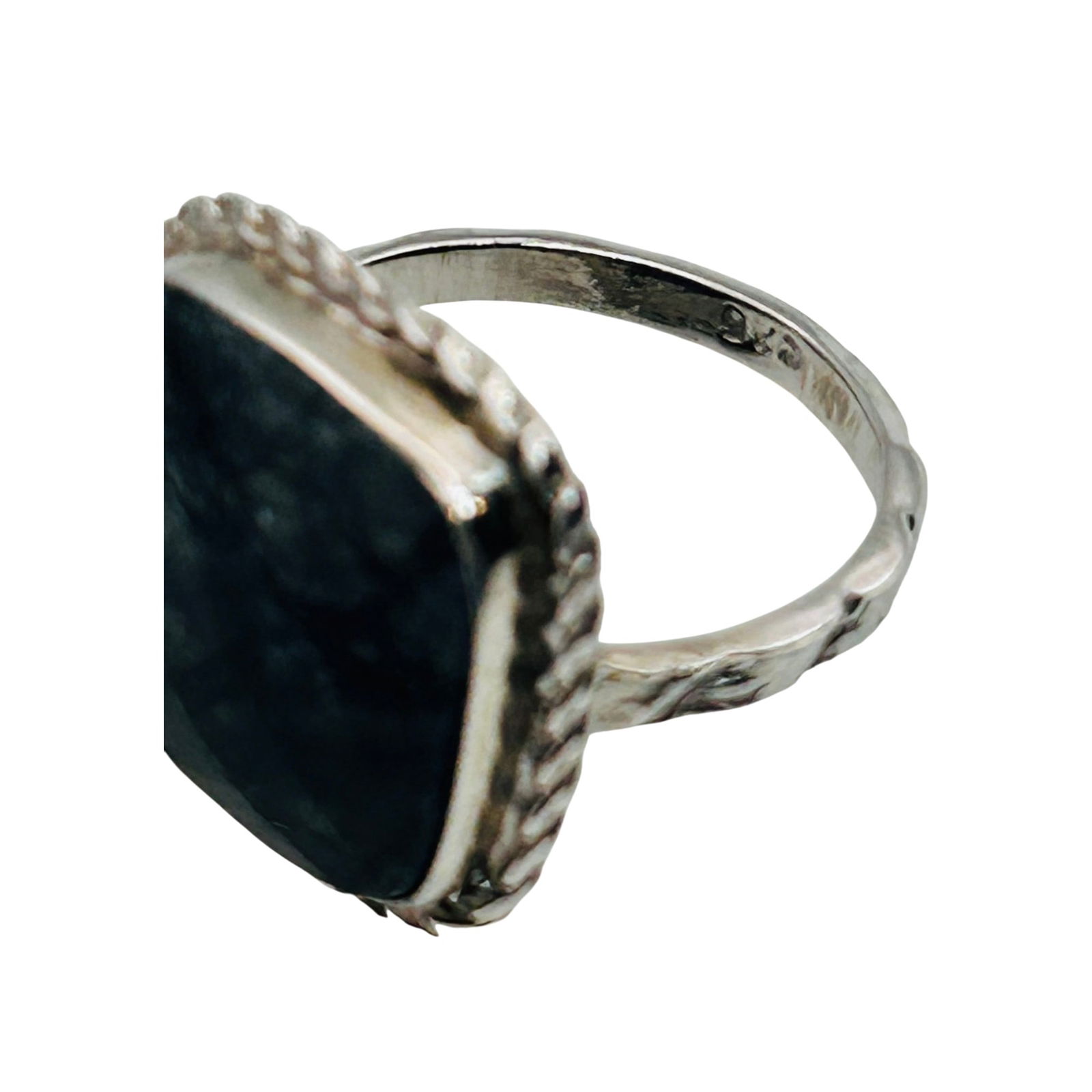 Sterling Labradorite Square Ring. Size 7 - 6