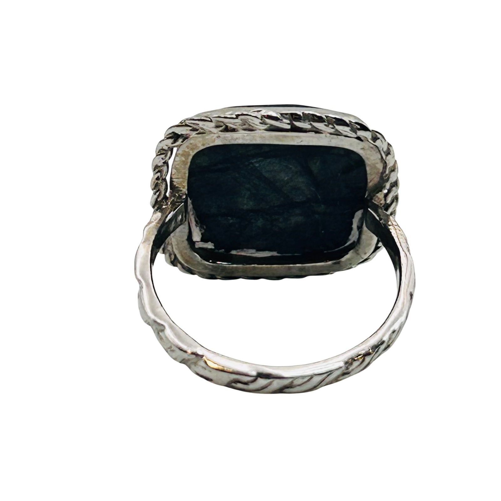 Sterling Labradorite Square Ring. Size 7 - 7