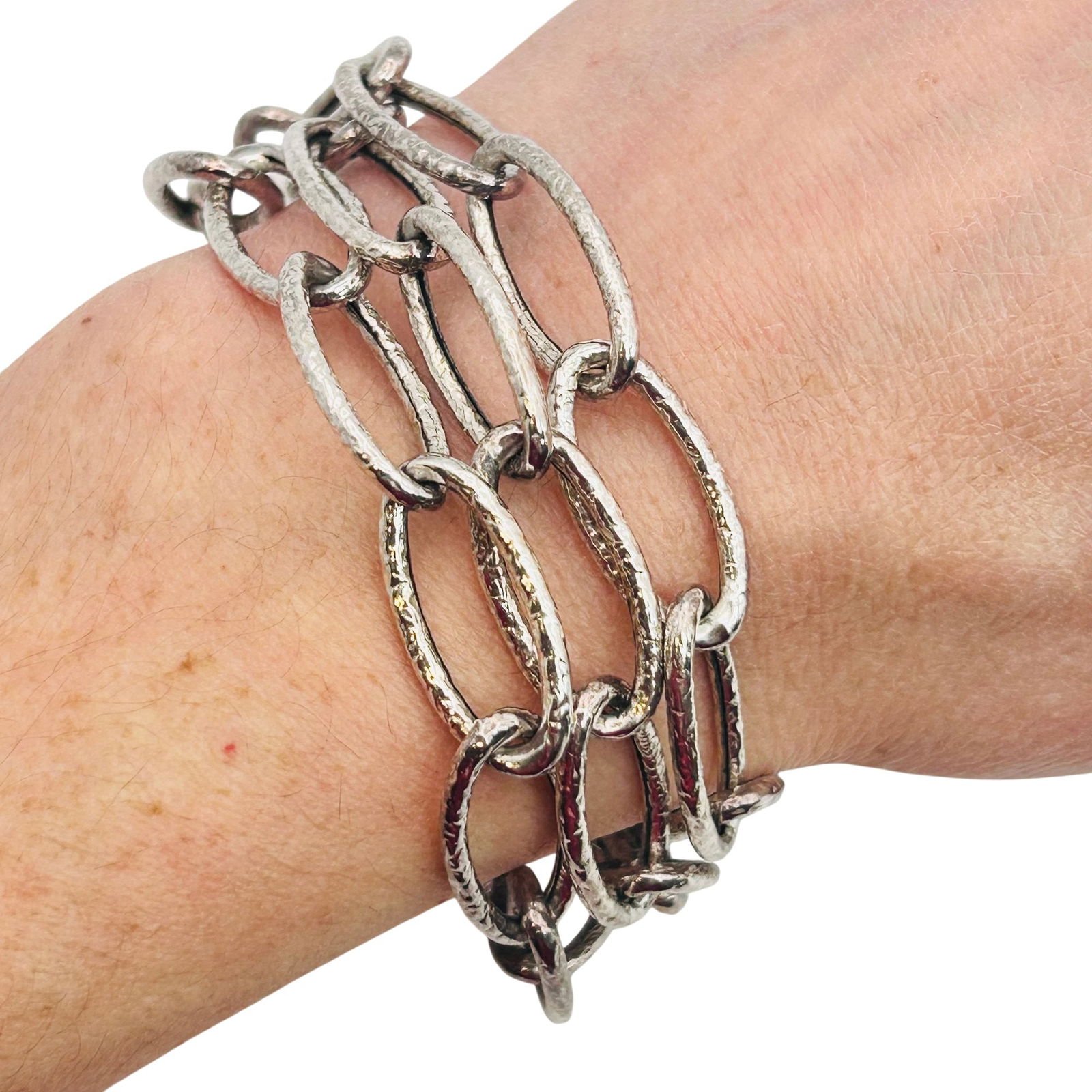 Sterling Multi Link Chain Bracelet - 7
