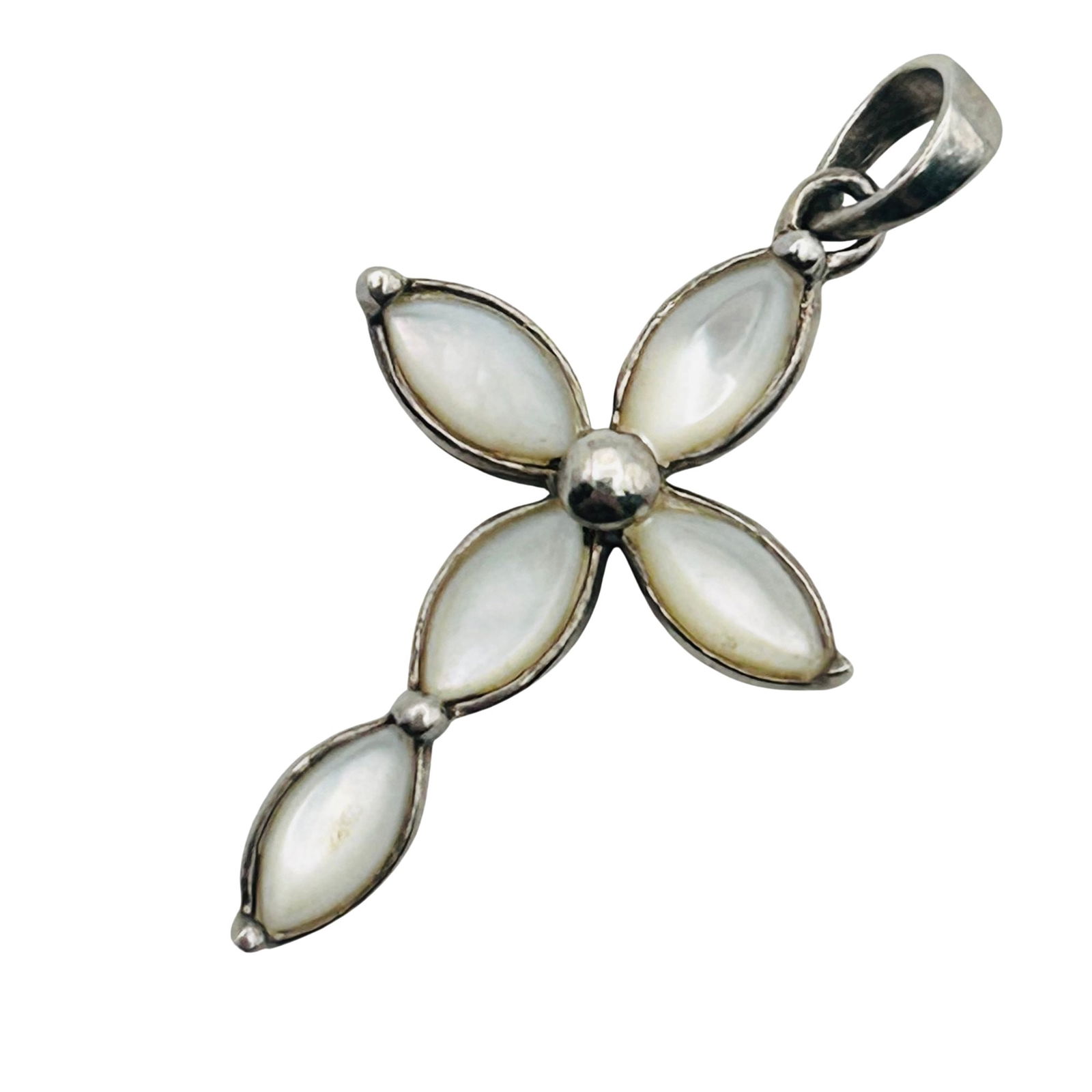 Sterling Mother Of Pearl Cross Pendant (1 of 5)
