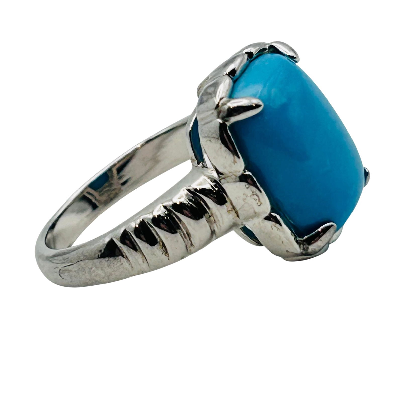 DK Sterling Turquoise Statement Ring. Size 8: Dk Sterling turquoise statement ring. Size 8. 6.70g