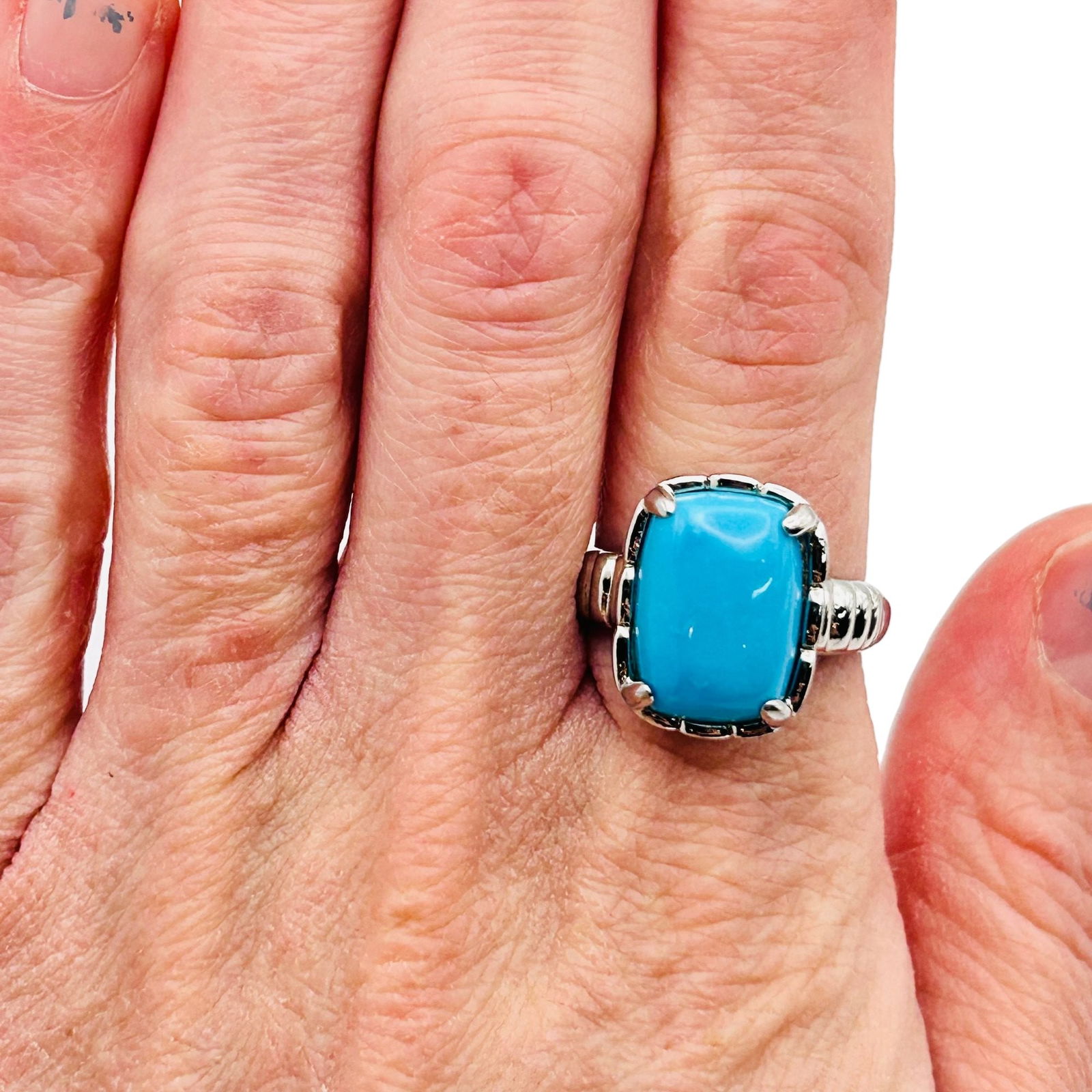 DK Sterling Turquoise Statement Ring. Size 8 - 8