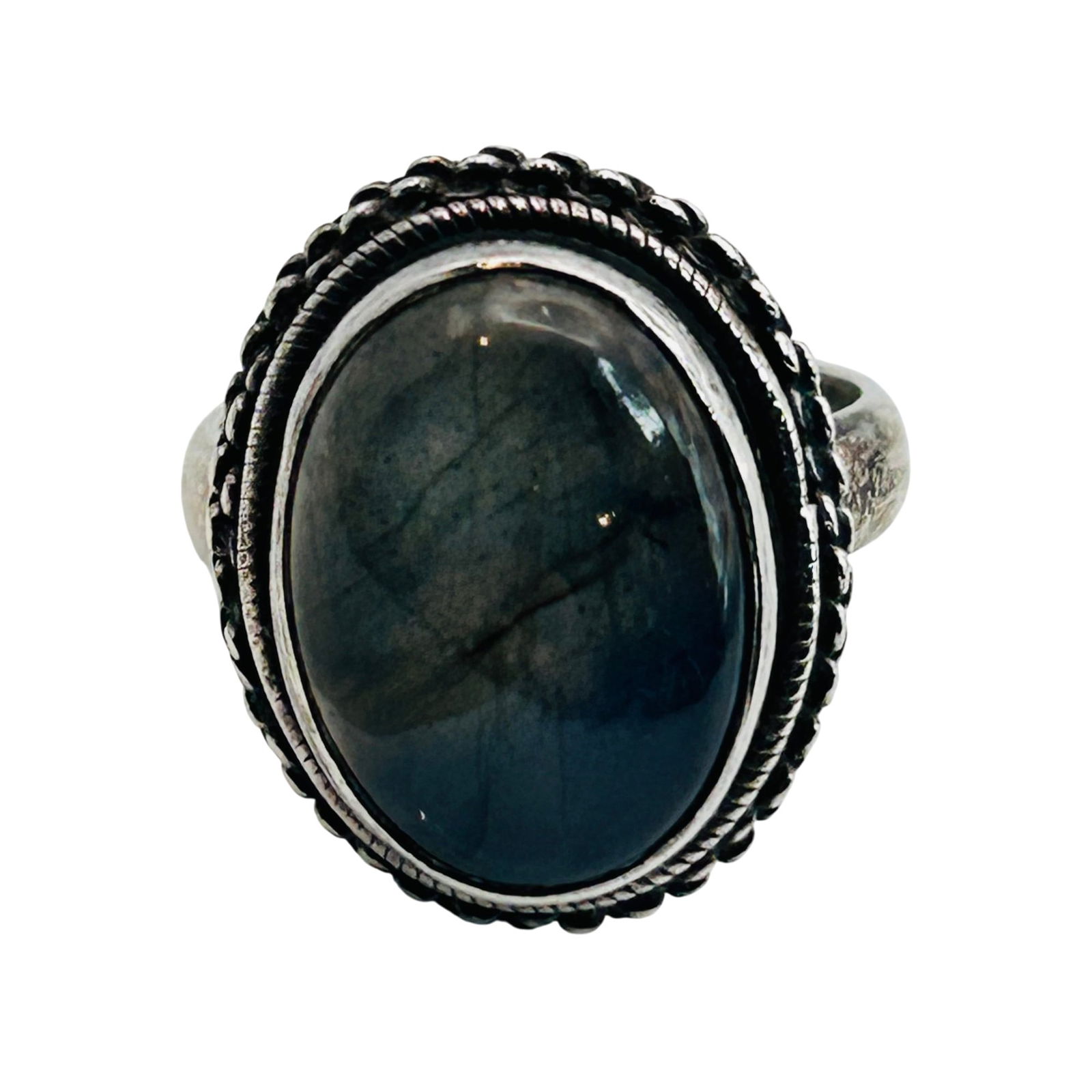 Sterling Labradorite Oval Ring. Size 7 (1 of 7)