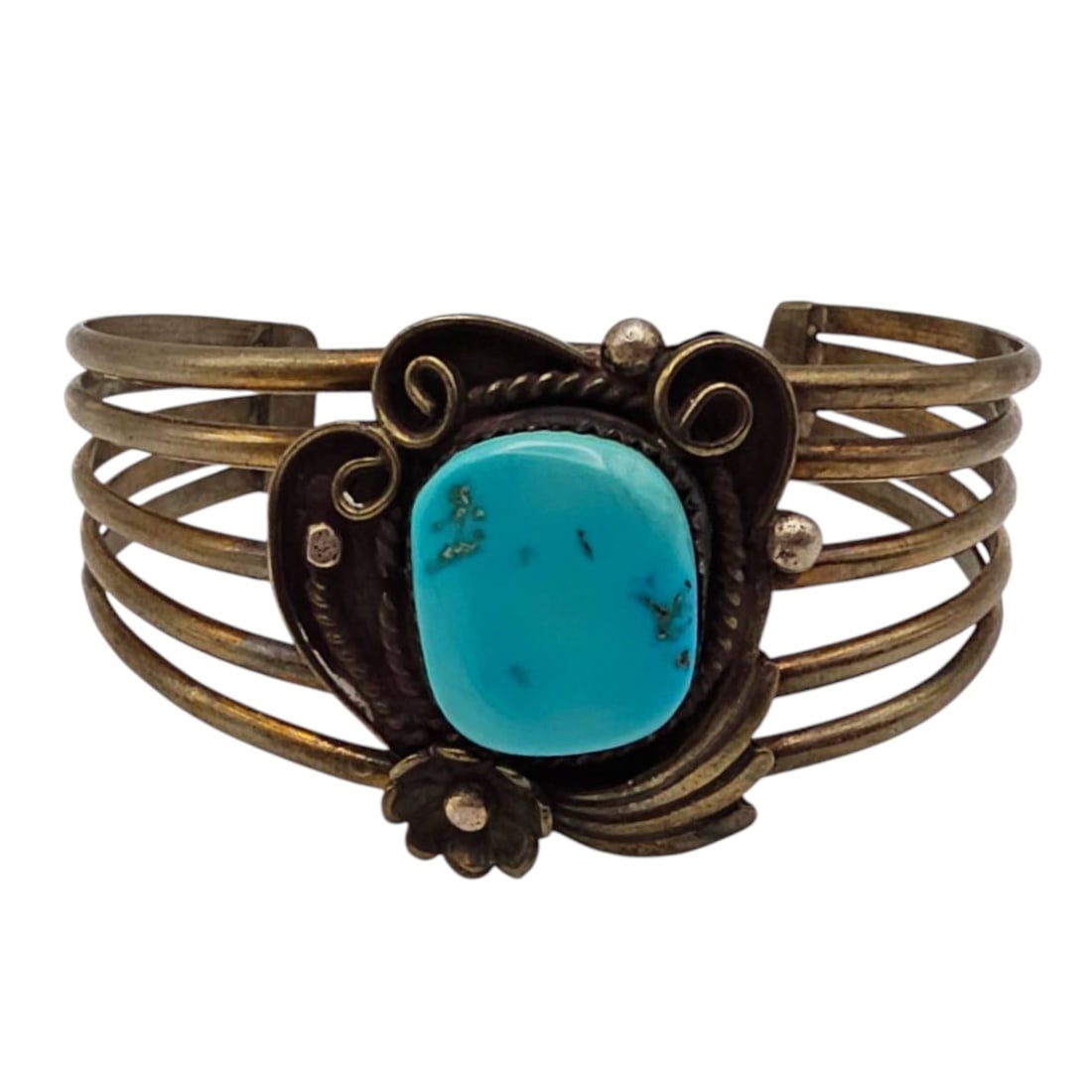 Navajo Sterling Silver Turquoise Cuff Bracelet (1 of 4)