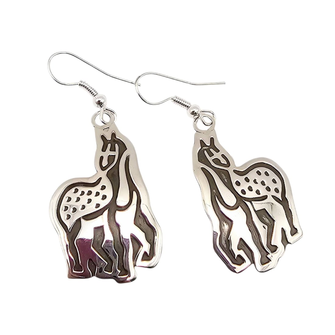 Navajo Sonny Gene Jr. Sterling Silver Horse Earrings (1 of 4)