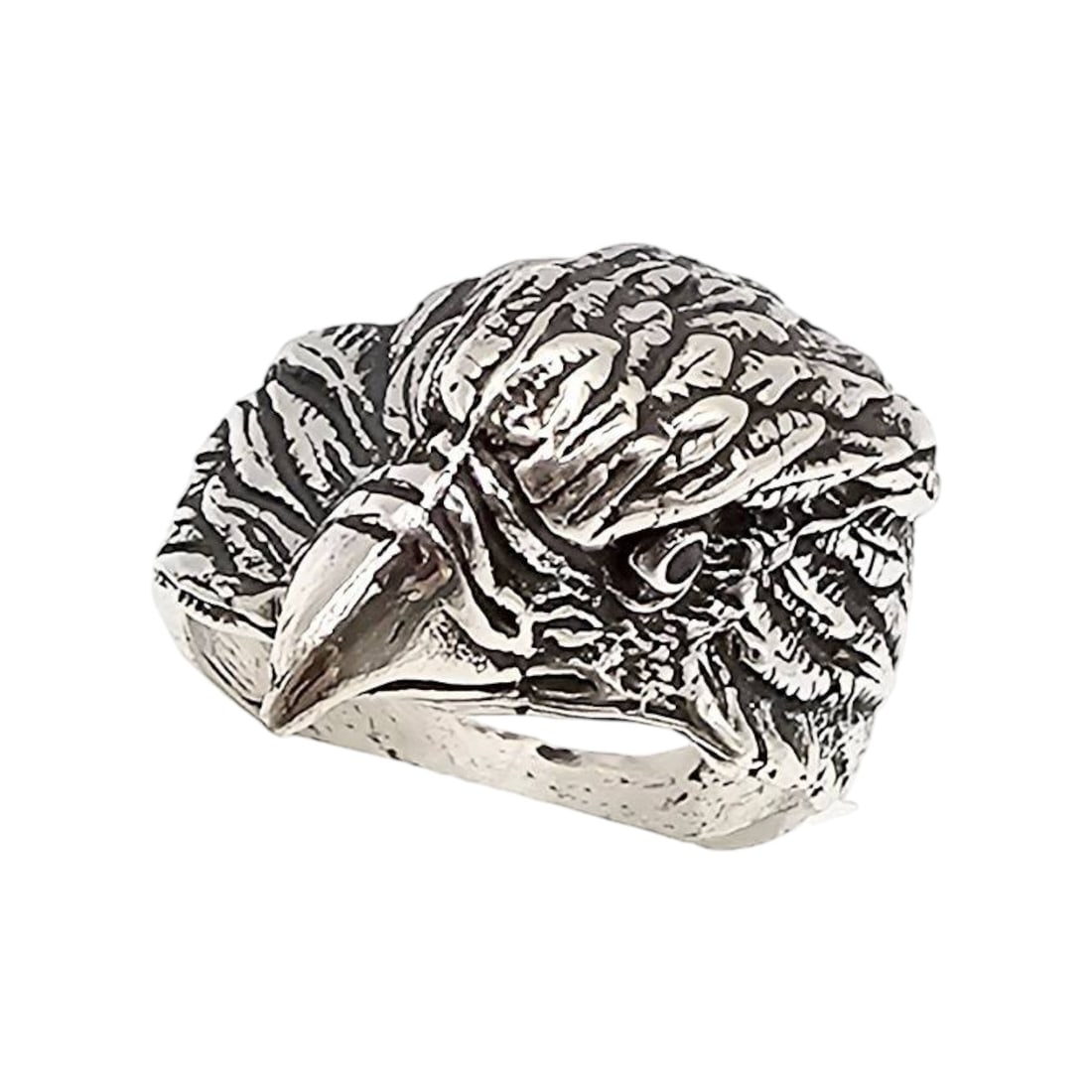 Sterling Silver Eagle Head Ring Size 10.5 - 4