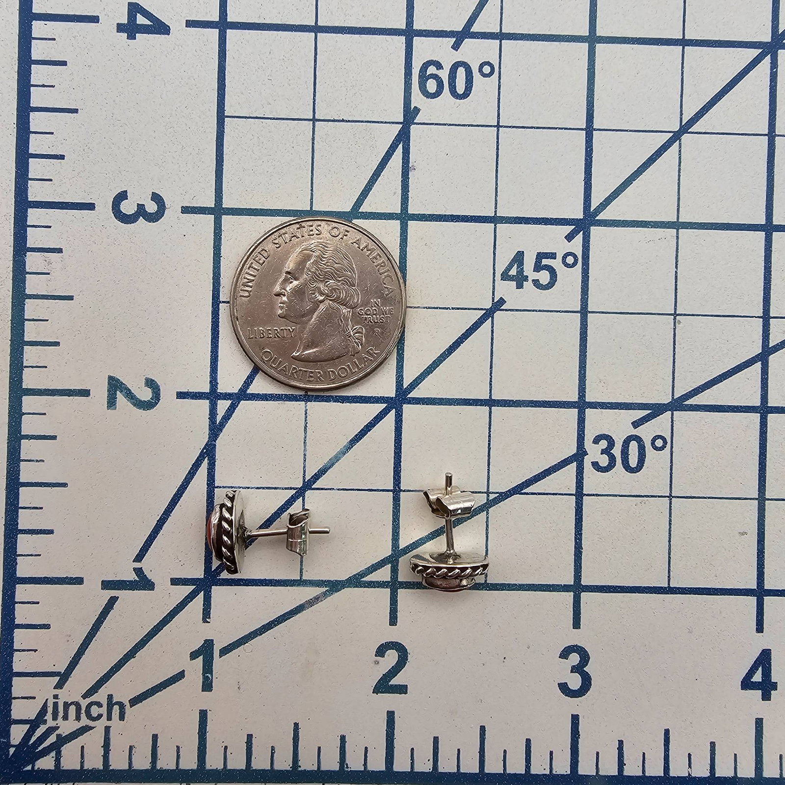 Navigo Sterling Silver Coral Post Earrings - 4