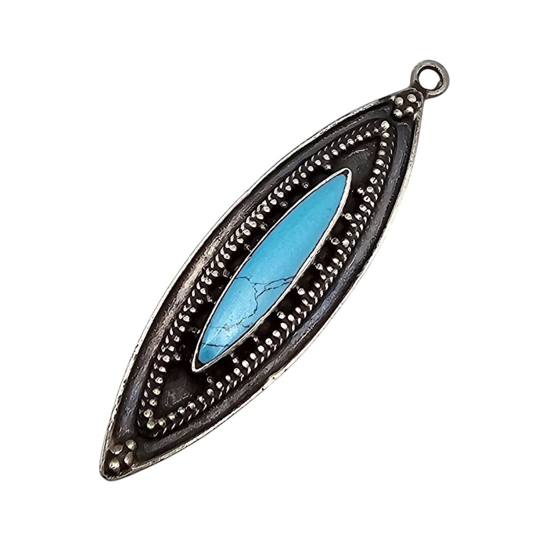 Southwestern Turquoise Sterling Silver Pendant: Southwestern Sterling Turquoise Pendant 2.7g