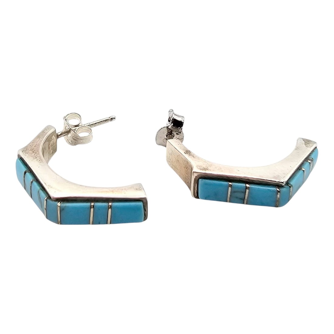 Southwestern Sterling Silver Turquoise Earrings (1 of 4)