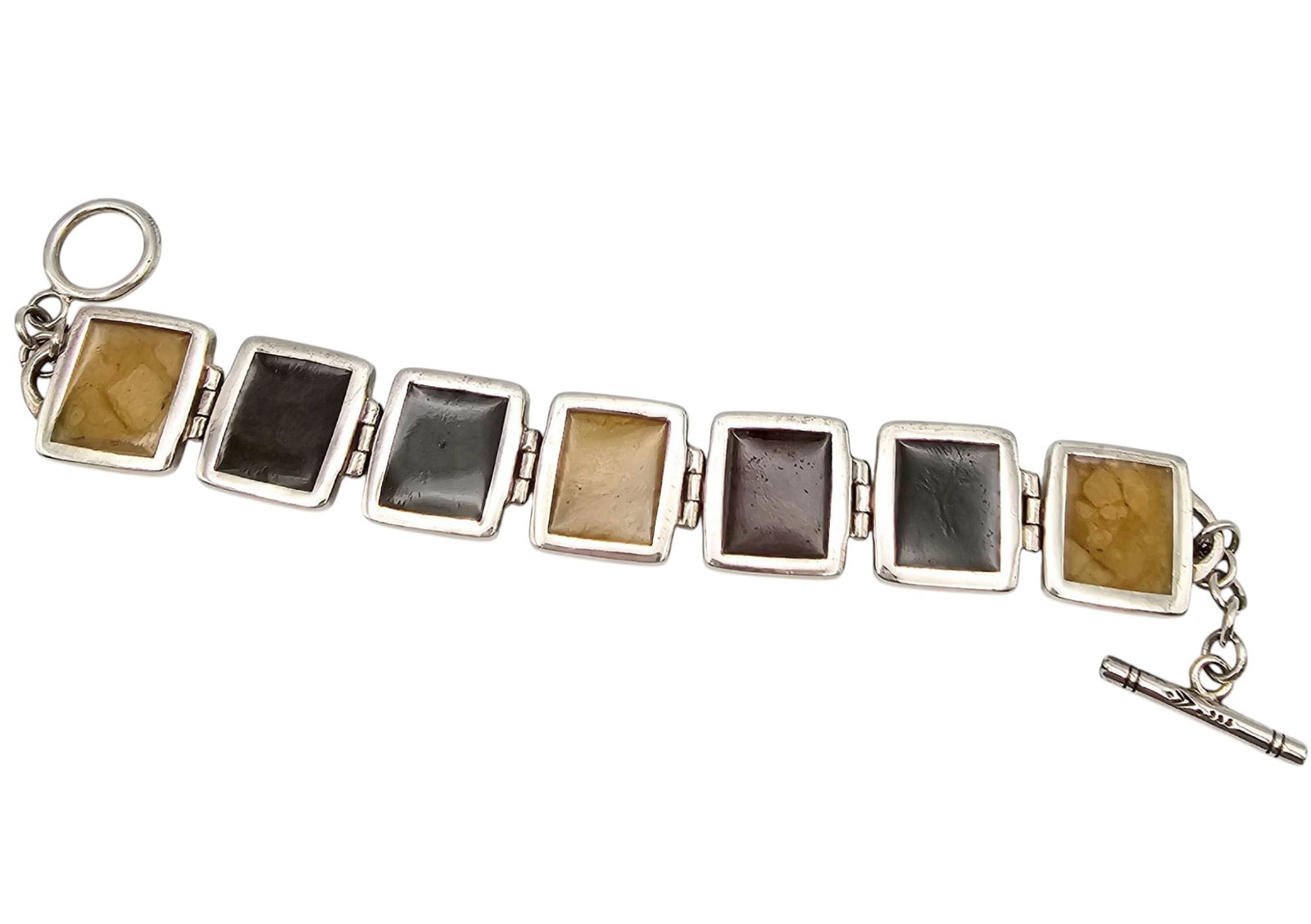 Silpada Sterling Silver Multi-Stone Toggle Bracelet - 4