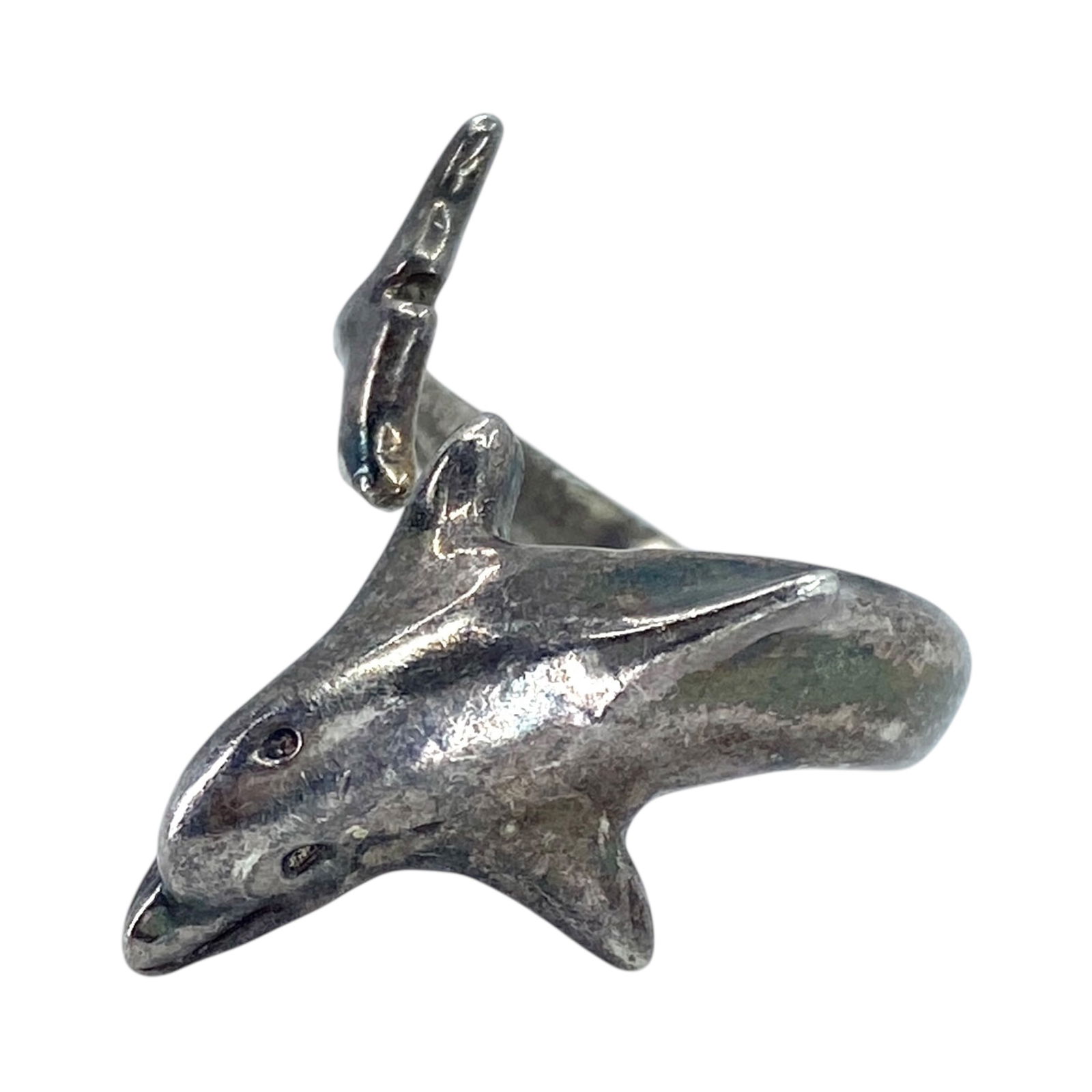 Sterling Adjustable Bypass Dolphin Ring 7.3g sz 9.5 (1 of 4)