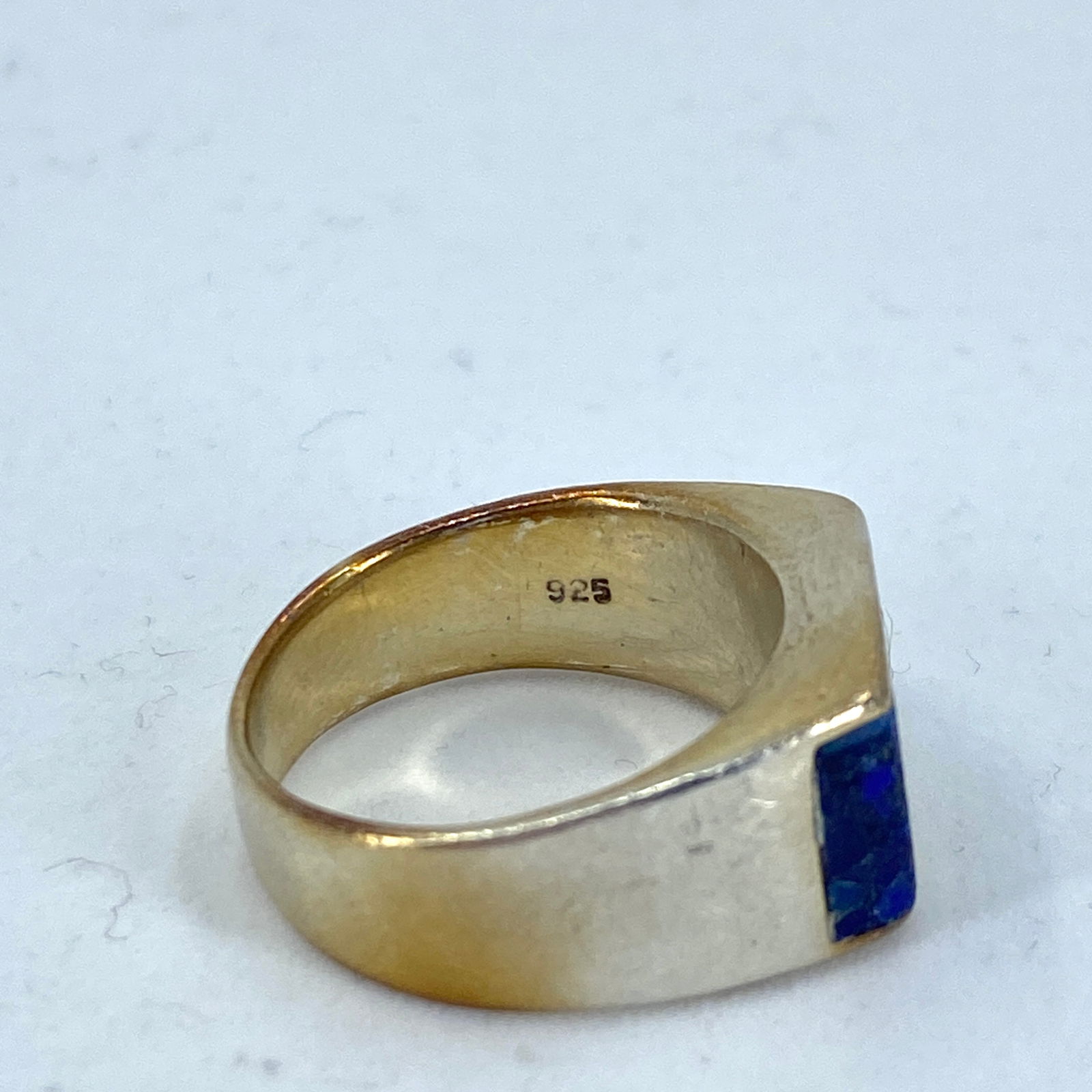 Sterling Crushed Multistone Rectangular Ring 10.12g sz 9 - 3