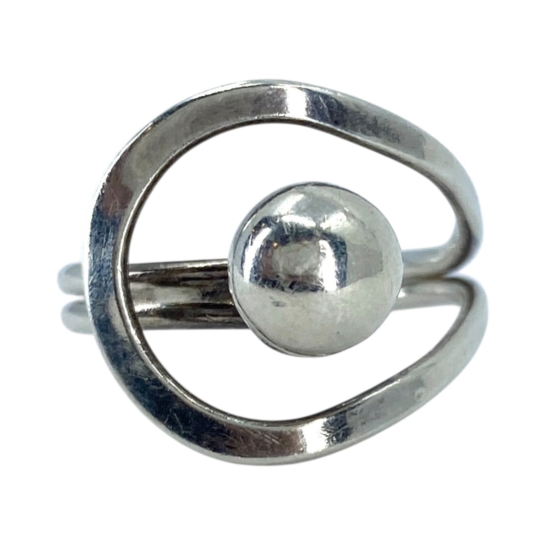 Sterling Abstract Loop Ring 4.38g sz 8 (1 of 5)