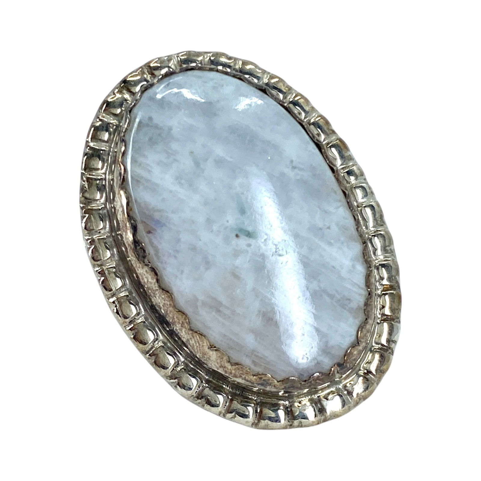 Signed Sterling Moonstone Oversized Ring 13g sz 9 (1 of 5)
