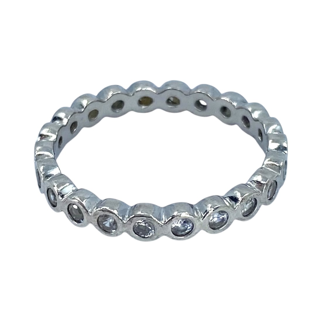 Sterling Rhinestone Stackable Band 2.1g sz 7: Sterling Rhinestone Stackable Band 2.1g sz 7 Engraved 925