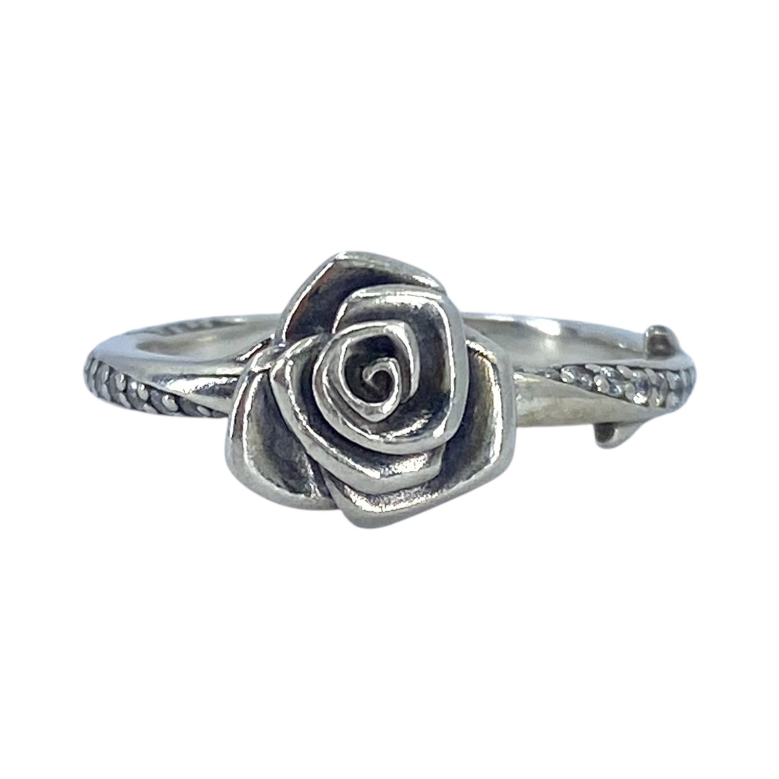 Pandora Rhinestone Rose Ring 3g sz 6.5 (1 of 5)