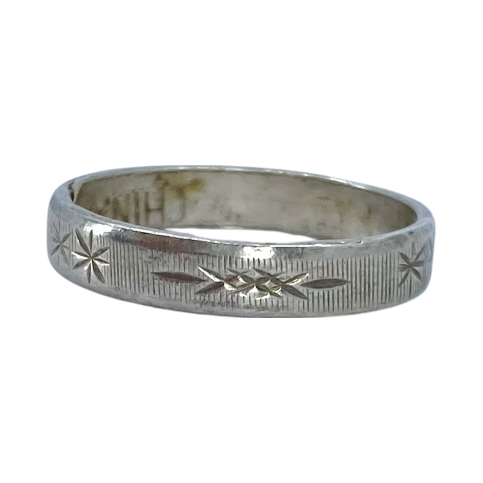 Sterling Engraved Star Ring 1.3g sz 3 (1 of 5)