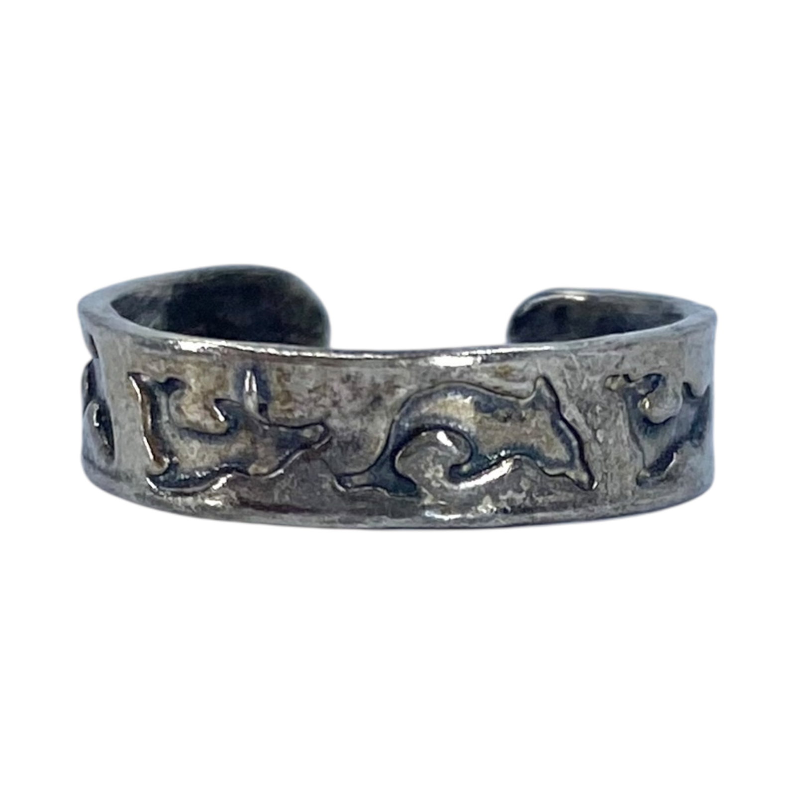 Sterling Adjustable Dolphin Toe Ring 1.2g sz 3 (1 of 4)