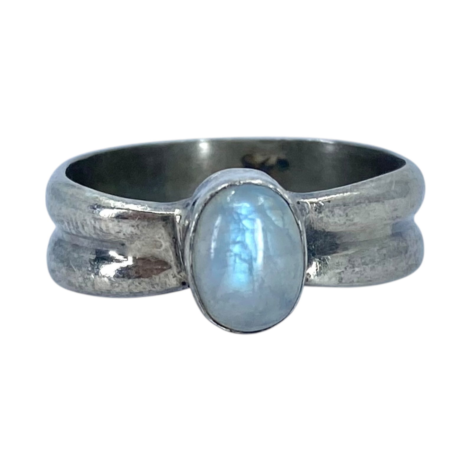 Sterling Moonstone Oval Ring 4g sz 7 (1 of 5)