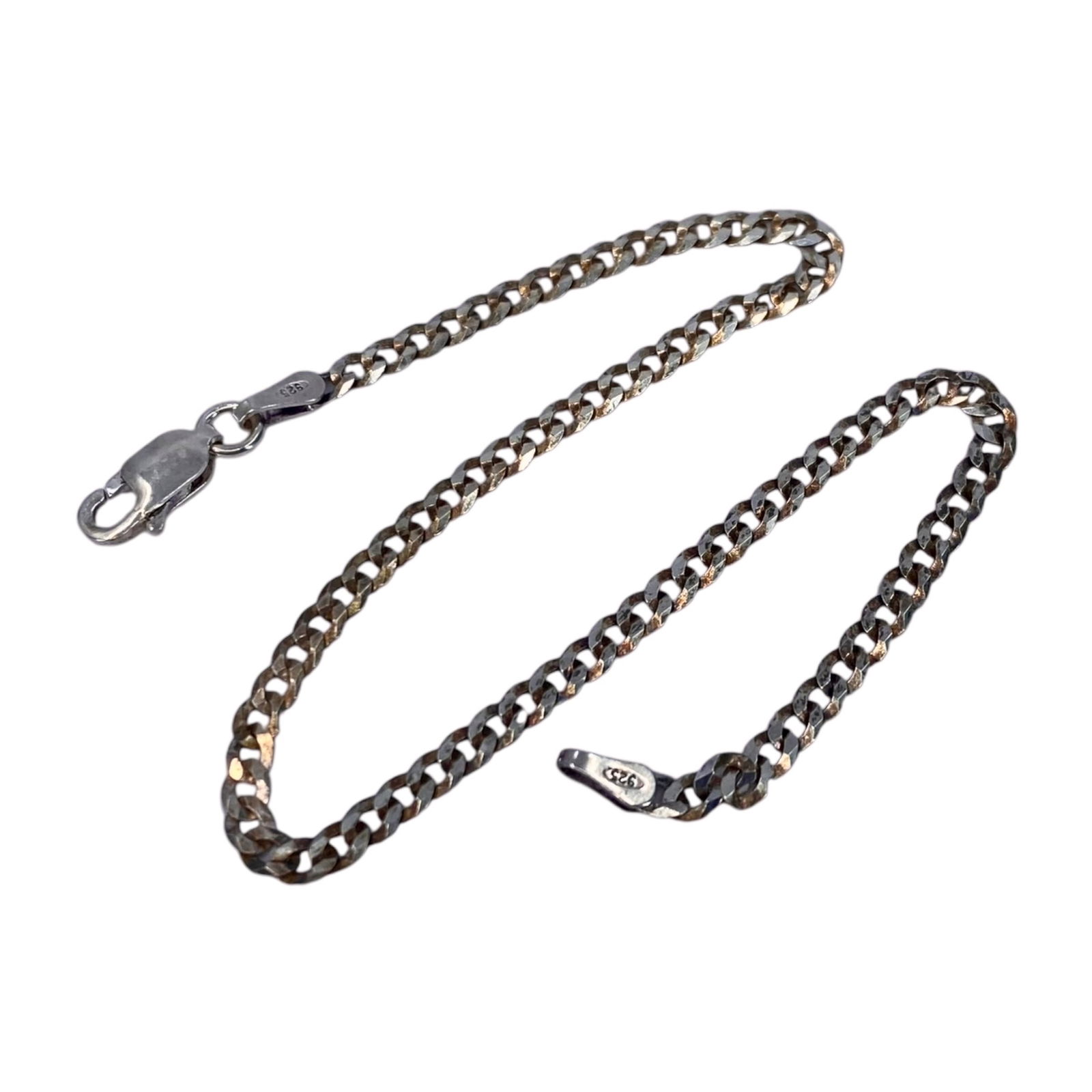 Sterling Flat Curb Chain Bracelet 2g (1 of 5)