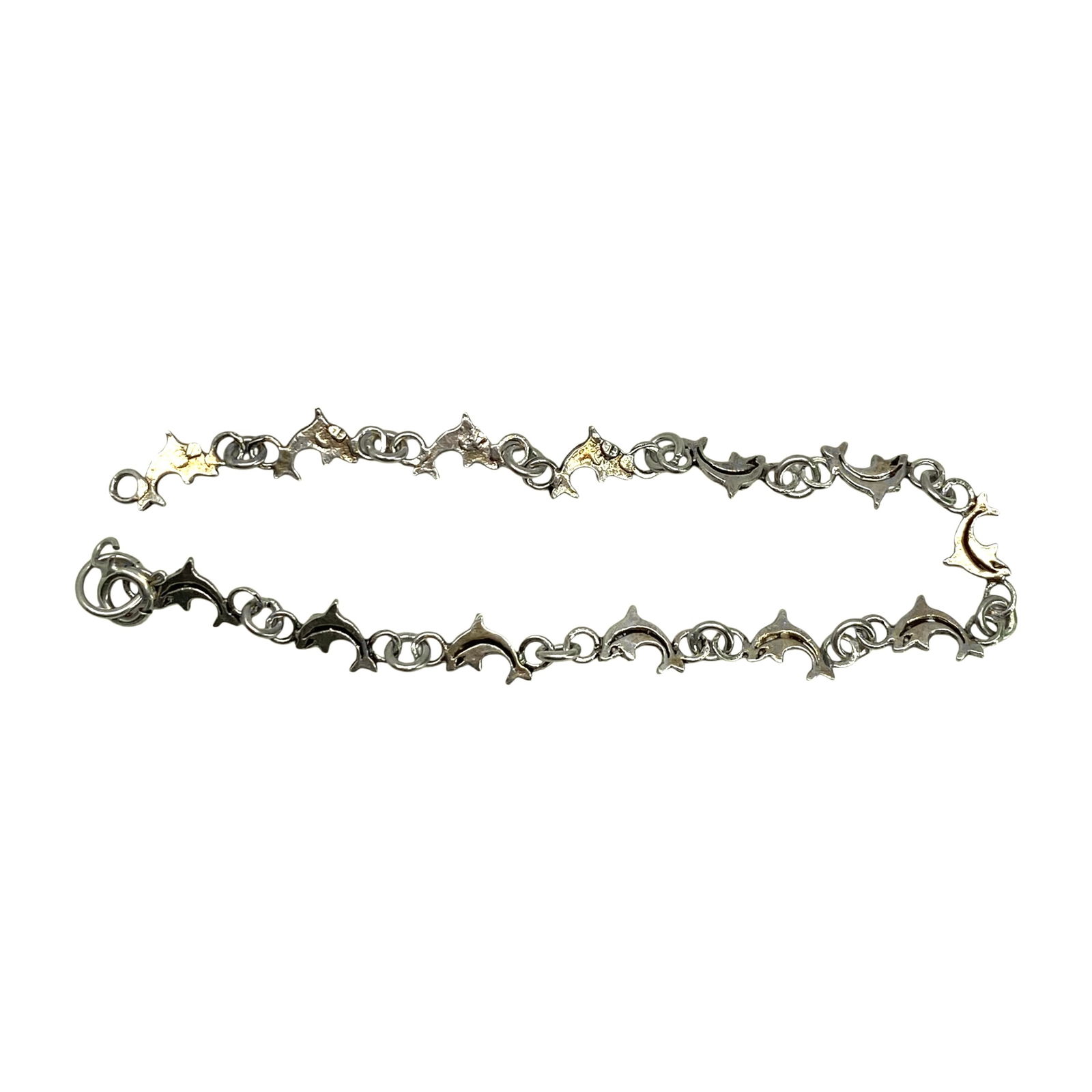 Sterling Dolphin Chain Bracelet 4.33g (1 of 5)