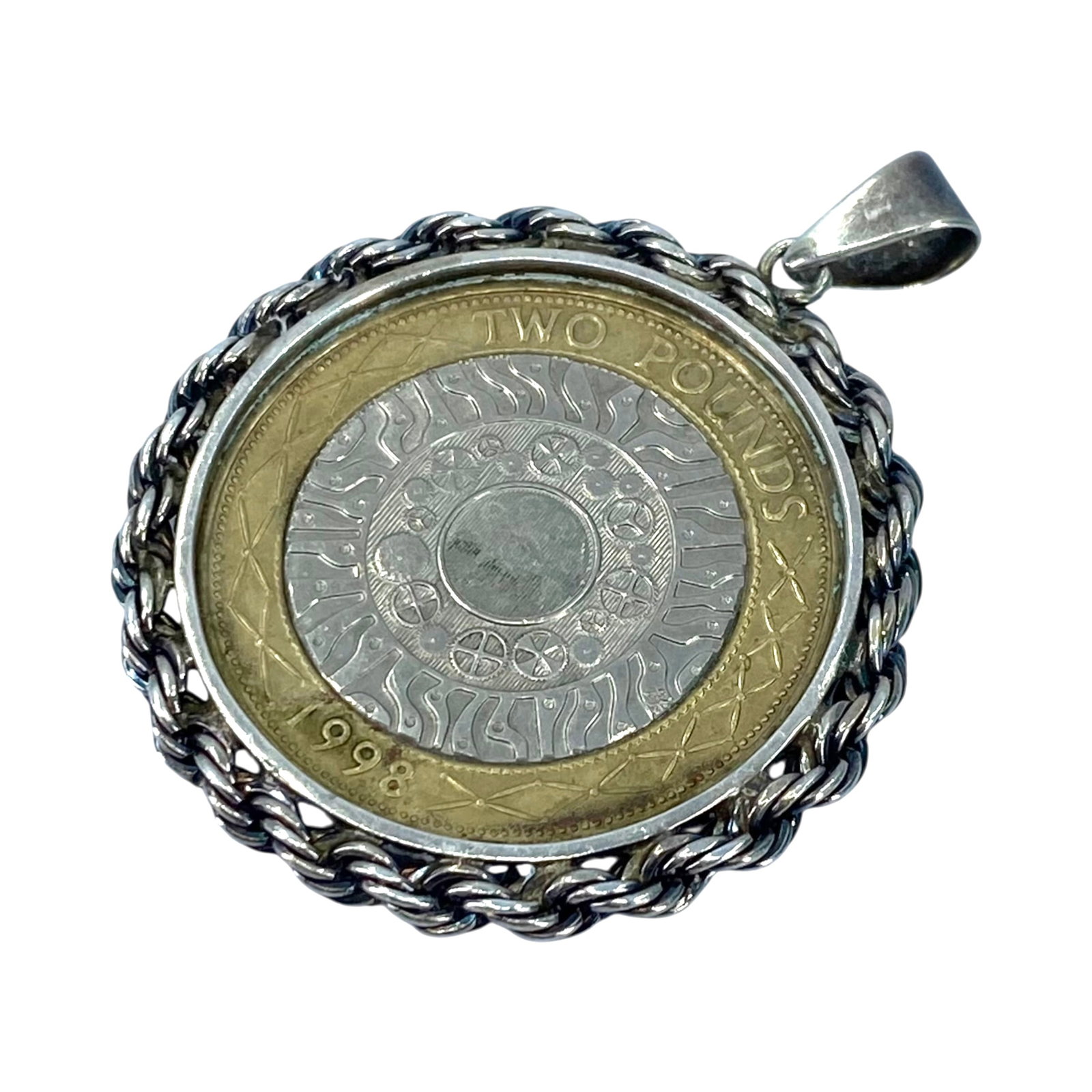 Sterling British Bimetallic Two Pound Coin Pendant 17.3g (1 of 3)