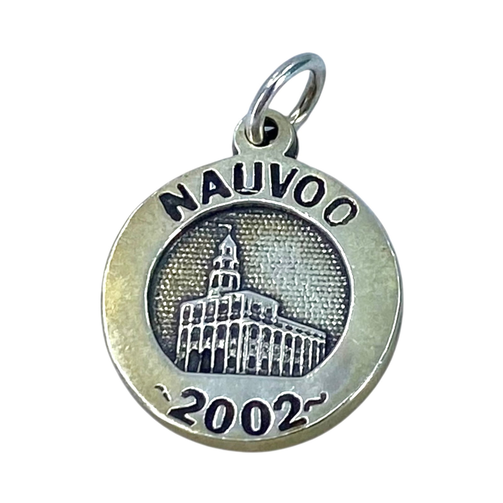 Signed Sterling Nauvoo Temple 2002 Charm 3g: Signed Sterling Nauvoo Temple 2002 Charm 3g Engraved Smith Sterling