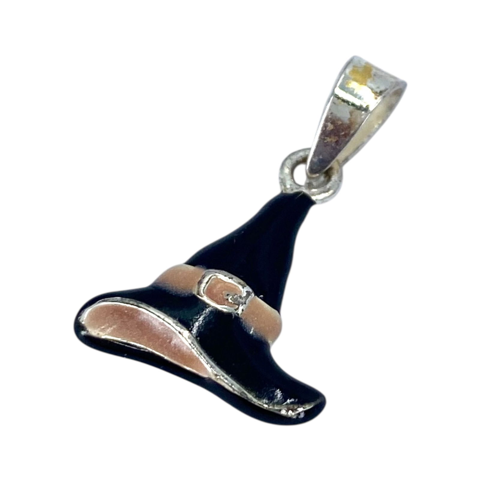 Sterling Black Witches Hat Charm 1.1g: Sterling Black Witches Hat Charm 1.1g Engraved TH 925 SU