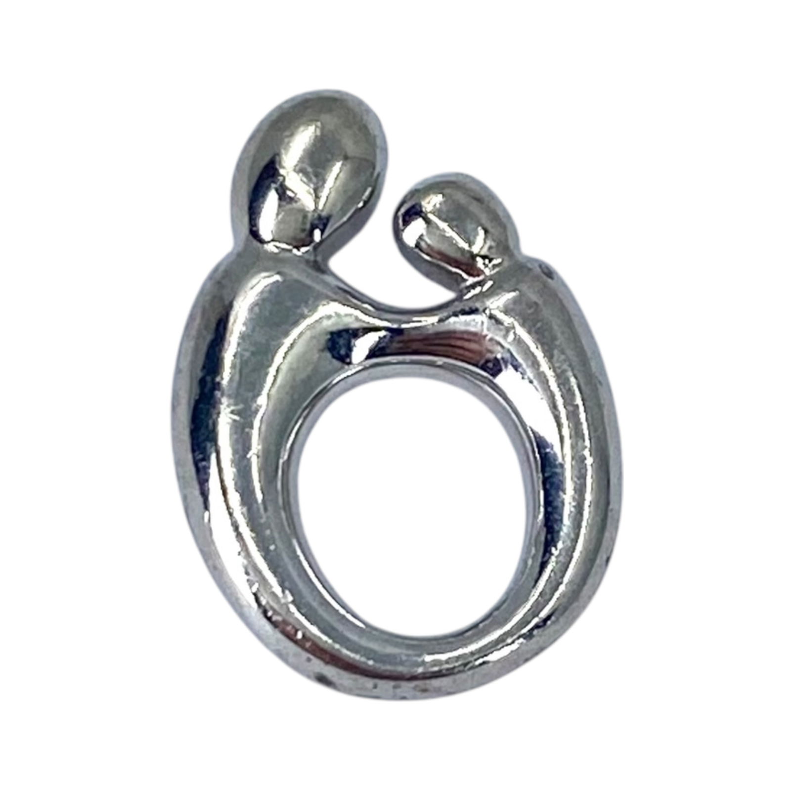 Signed Sterling Parent and Child Circle Charm 1g (1 of 4)