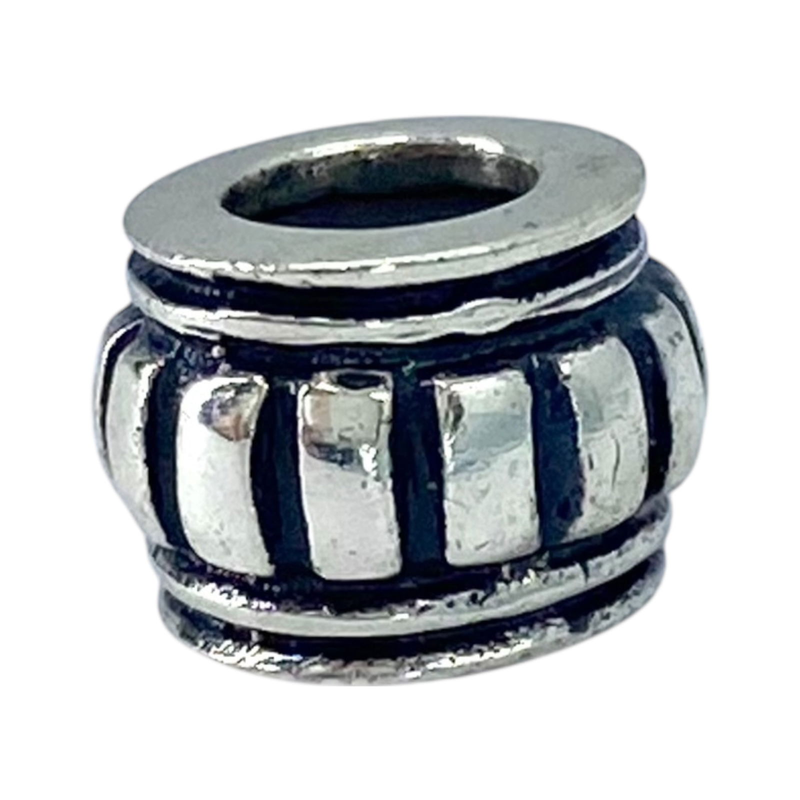 Signed Sterling Ribbed Charm Separator 1.1g: Signed Sterling Ribbed Charm Separator 1.1g Engraved 925 IBB Thai