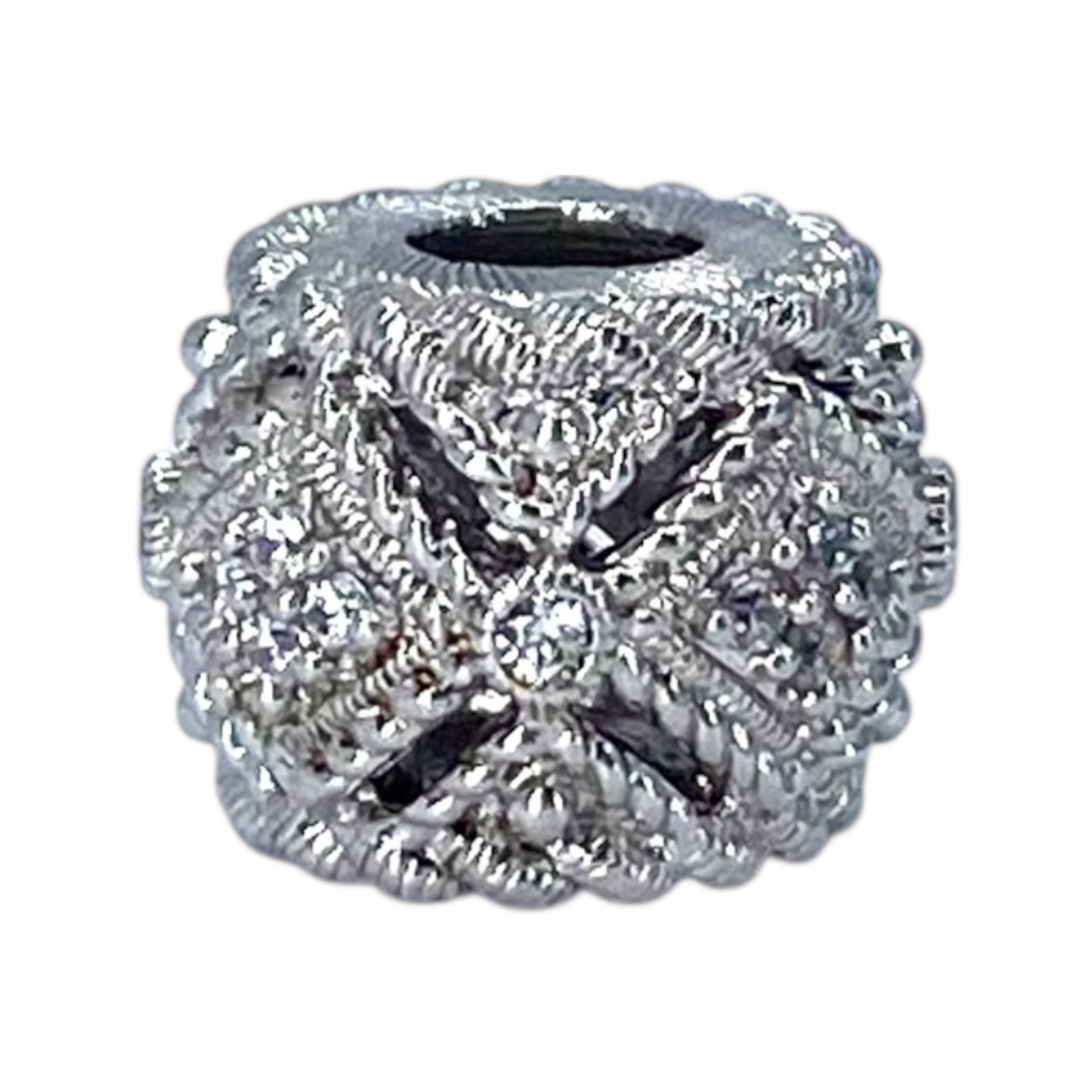 Judith Ripka Sterling CZ Barrel Charm 4.2g (1 of 4)